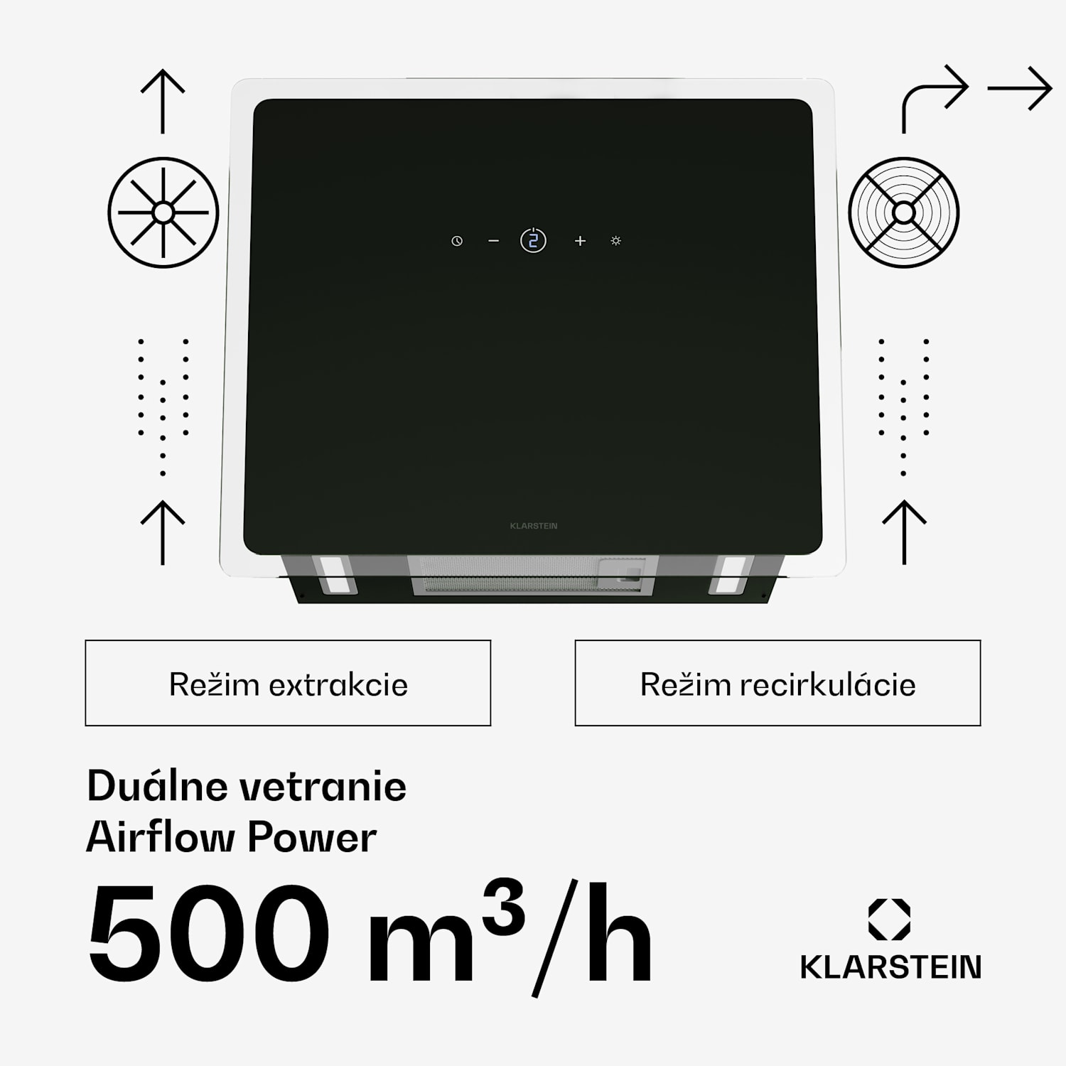 AlizeEdge digestor, Dotykový, Plochý, Tichý, Zabudovaný, A+ 60 cm | Čierna