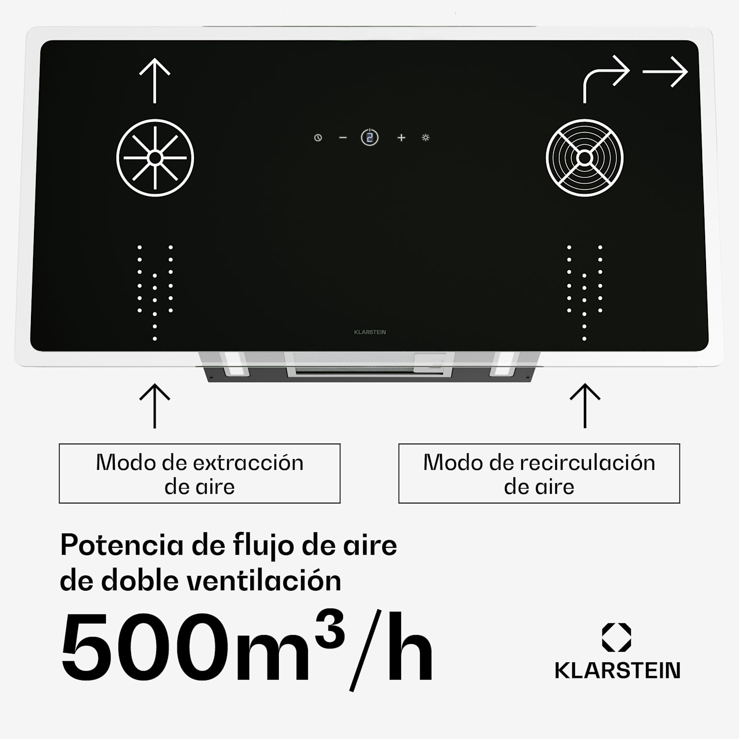 AlizeEdge Campana extractora | Táctil | Plana | Silenciosa | Encastrable | A+ 90 cm | Negro