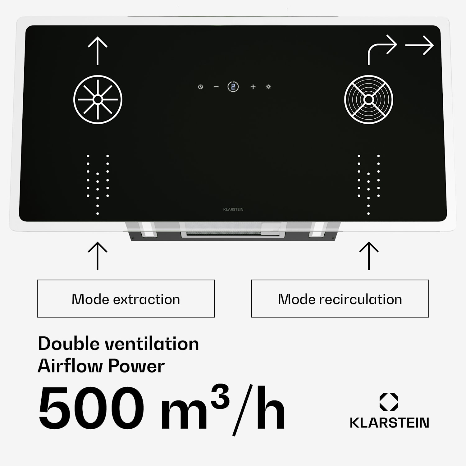 AlizeEdge afzuigkap | touch | vlak | stil | constructie | A+ 90 cm | Zwart