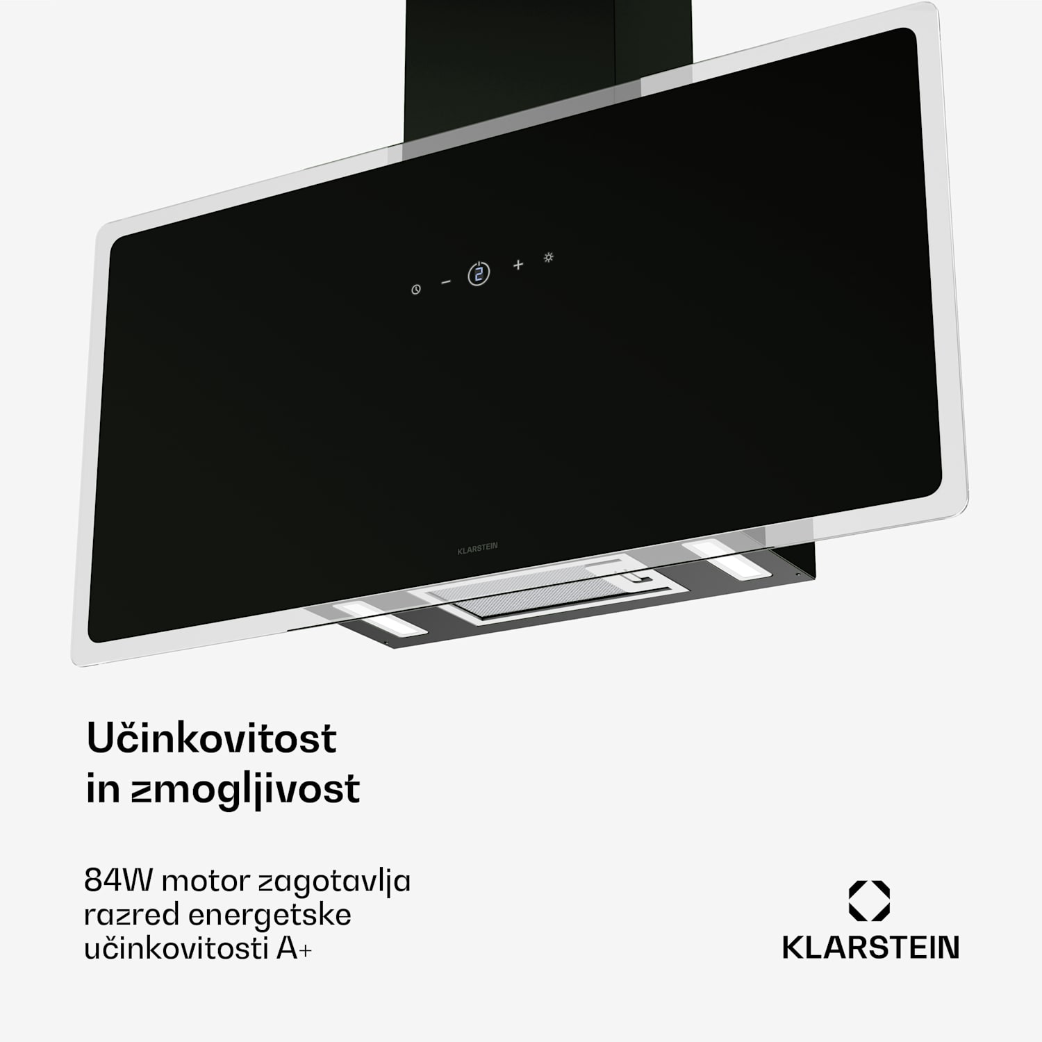 AlizeEdge kuhinjska napa, Na dotik, Ravna, Tiha, Vgradna, A+ 90 cm | Črna