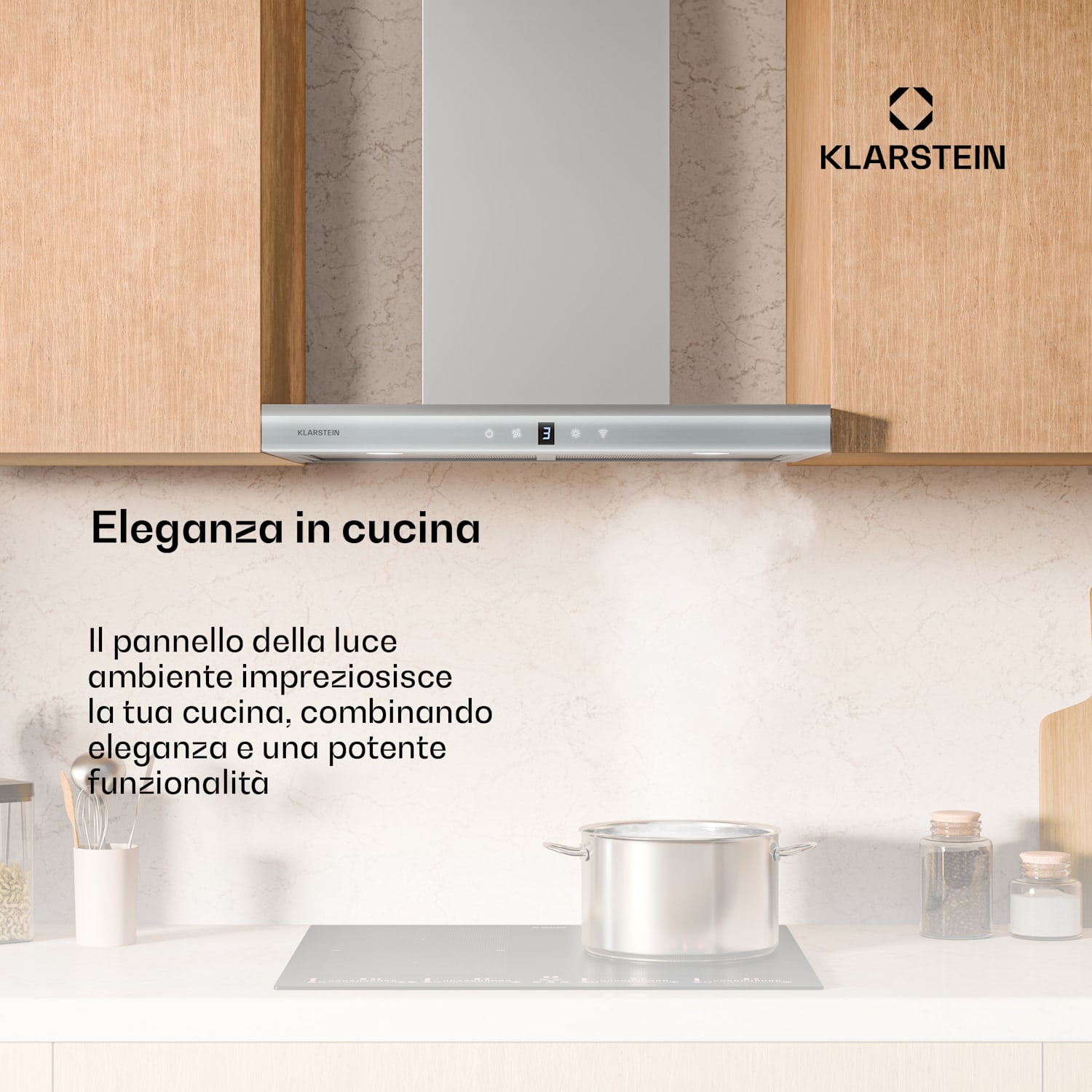 Auriana Cappa aspirante | Luce ambientale | 700 m³/h | WiFi | Touch | LED 