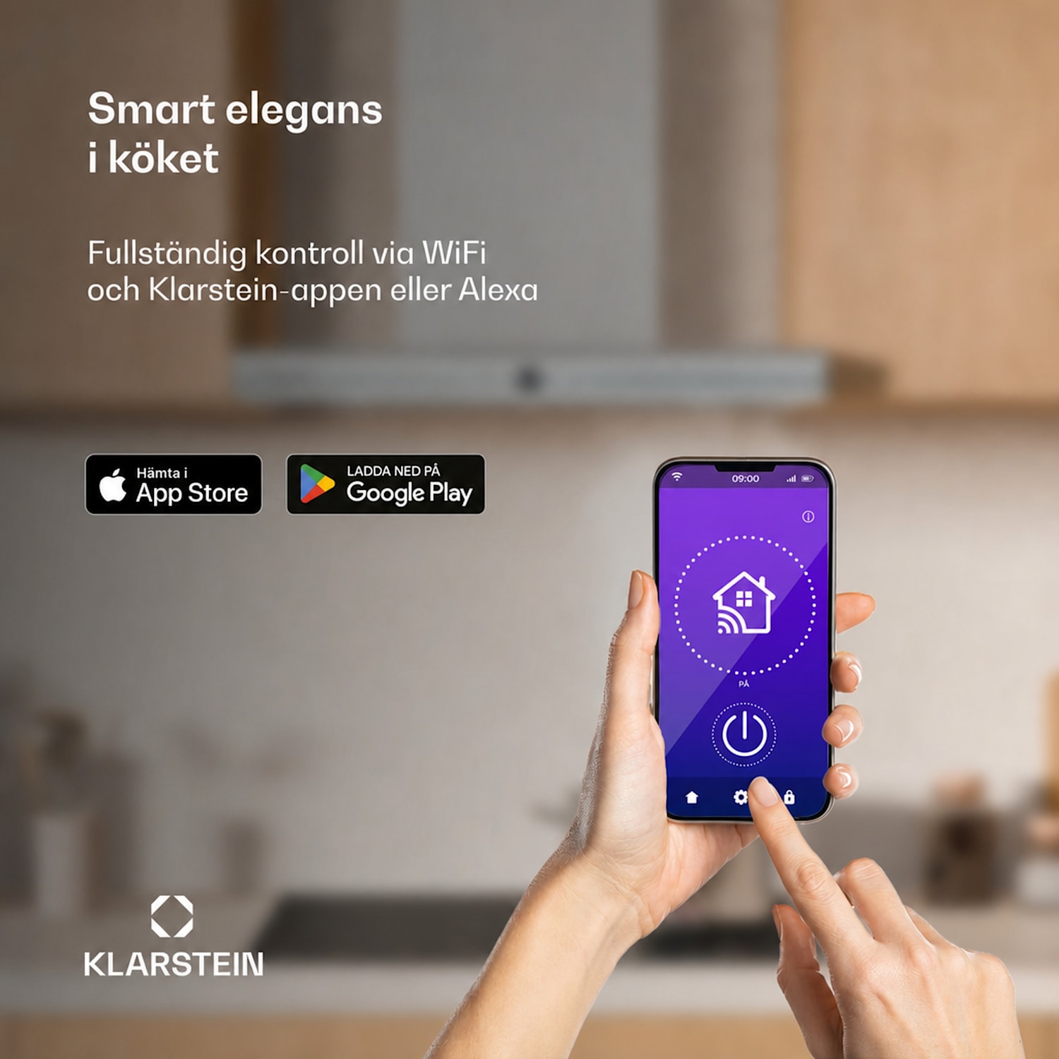 Auriana fläktkåpa | Ambient Light | 690 m³/h | WiFi | Touch | LED 60 cm