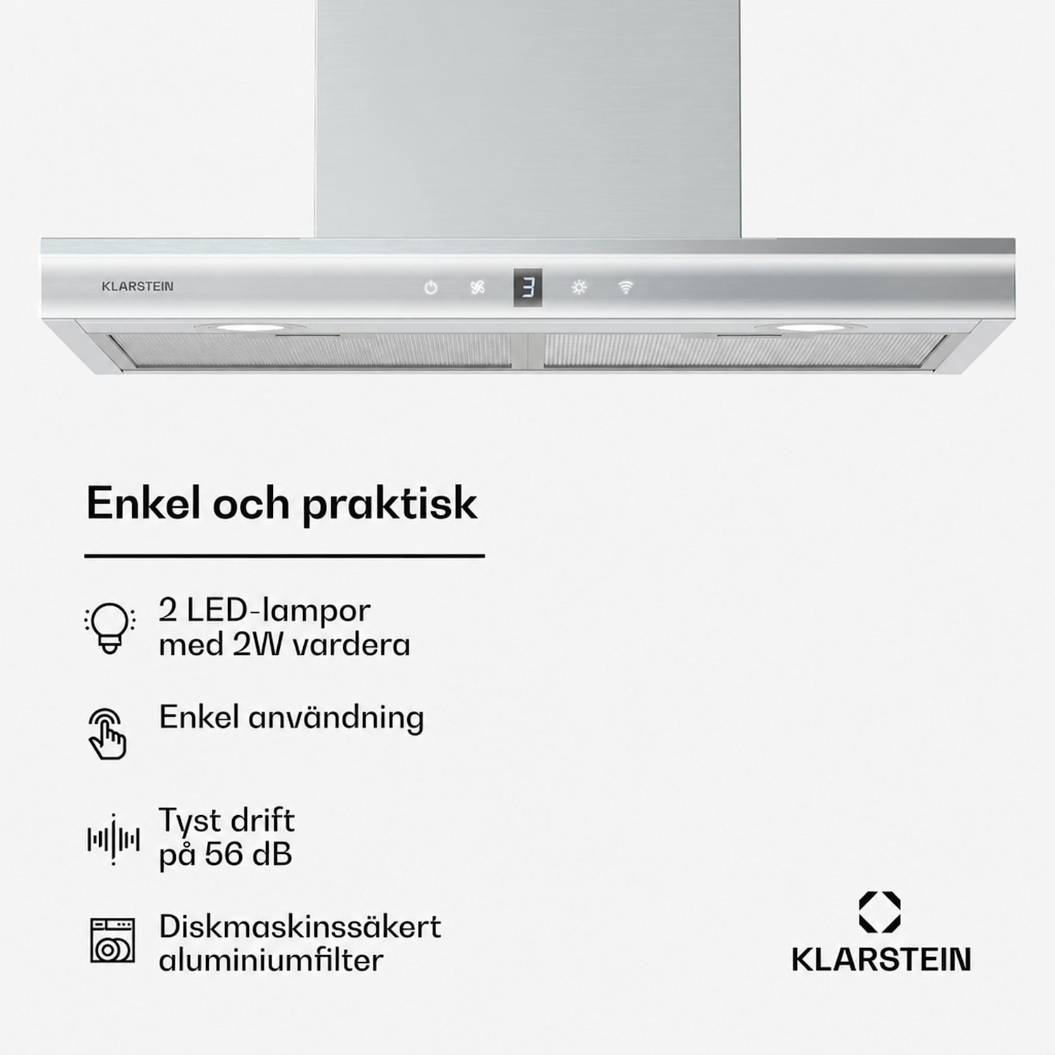 Auriana fläktkåpa | Ambient Light | 690 m³/h | WiFi | Touch | LED 60 cm