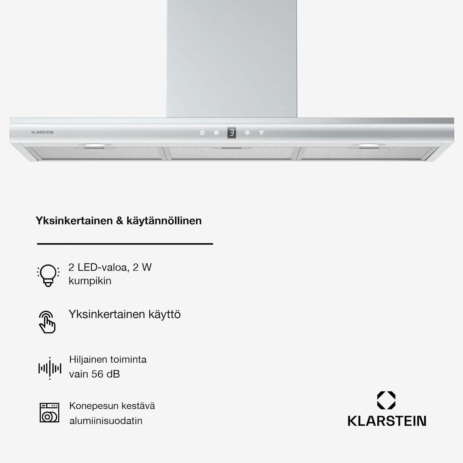Auriana-liesituuletin | tunnelmavalo | 700 m³/h | WiFi | kosketus | LED 90 cm
