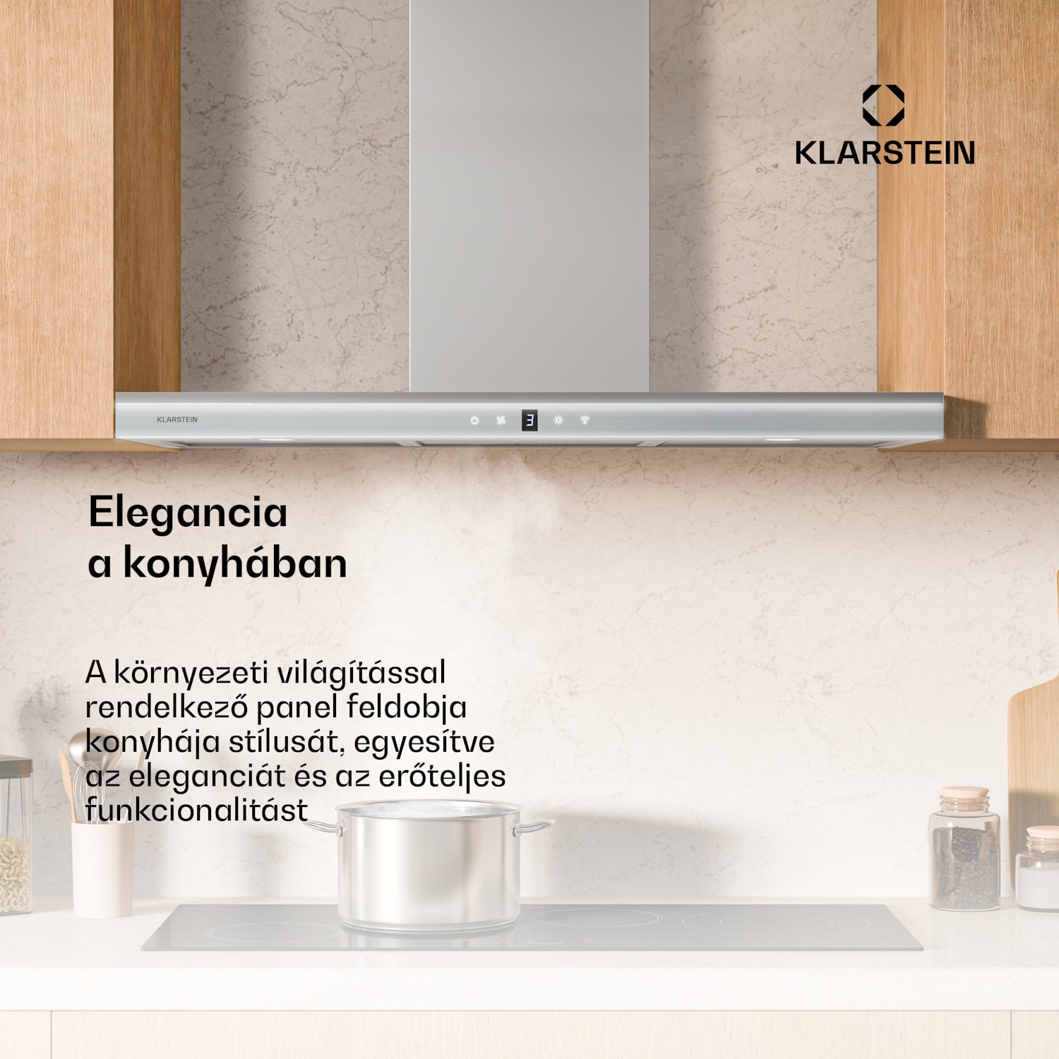 Auriana páraelszívó, Környezeti fény, 700 m³/h, WiFi, Touch, LED 