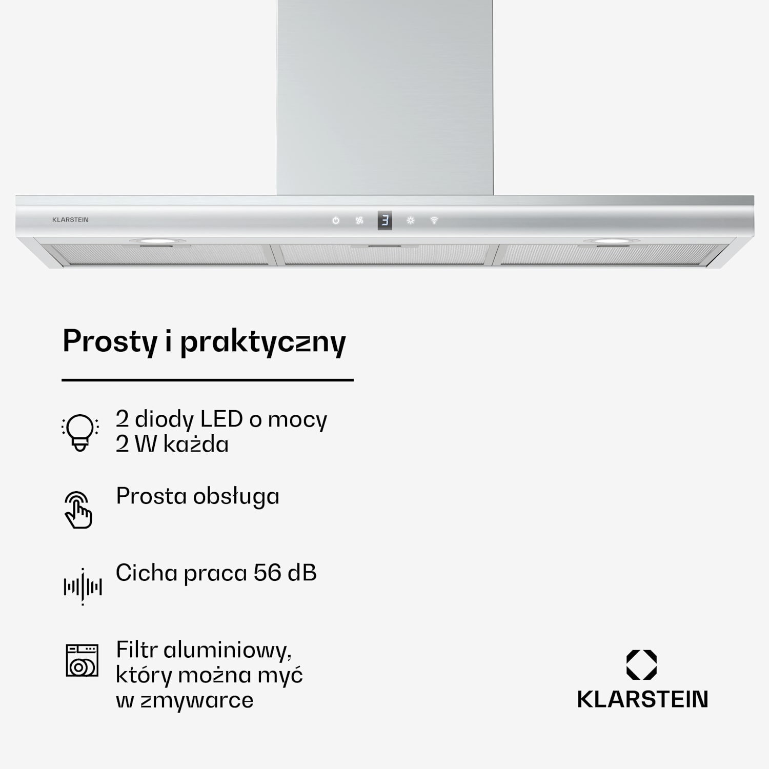 Auriana okap kuchenny, oświetlenie ambientowe, 700 m³/h, Wi-Fi, panel dotykowy, LED 