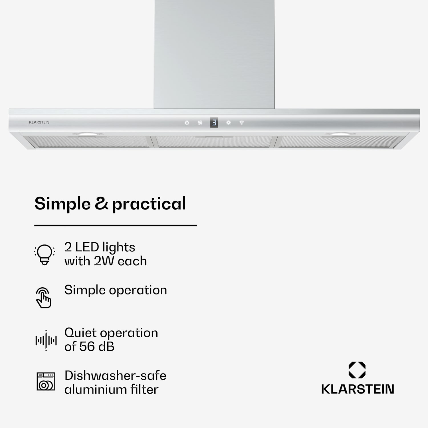 Auriana afzuigkap | Ambient Light | 700 m³/h | WiFi | Touch | LED 