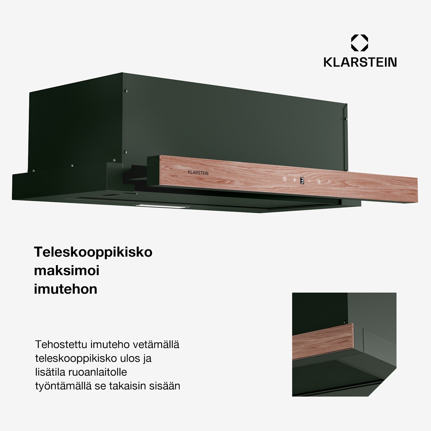 ZenFusion-liesituuletin | 323 m³/h ilmavirta | energiatehokkuusluokka A | ilmanpoisto/kiertoilma | 3 porrasta | hiljainen 60 cm | Musta