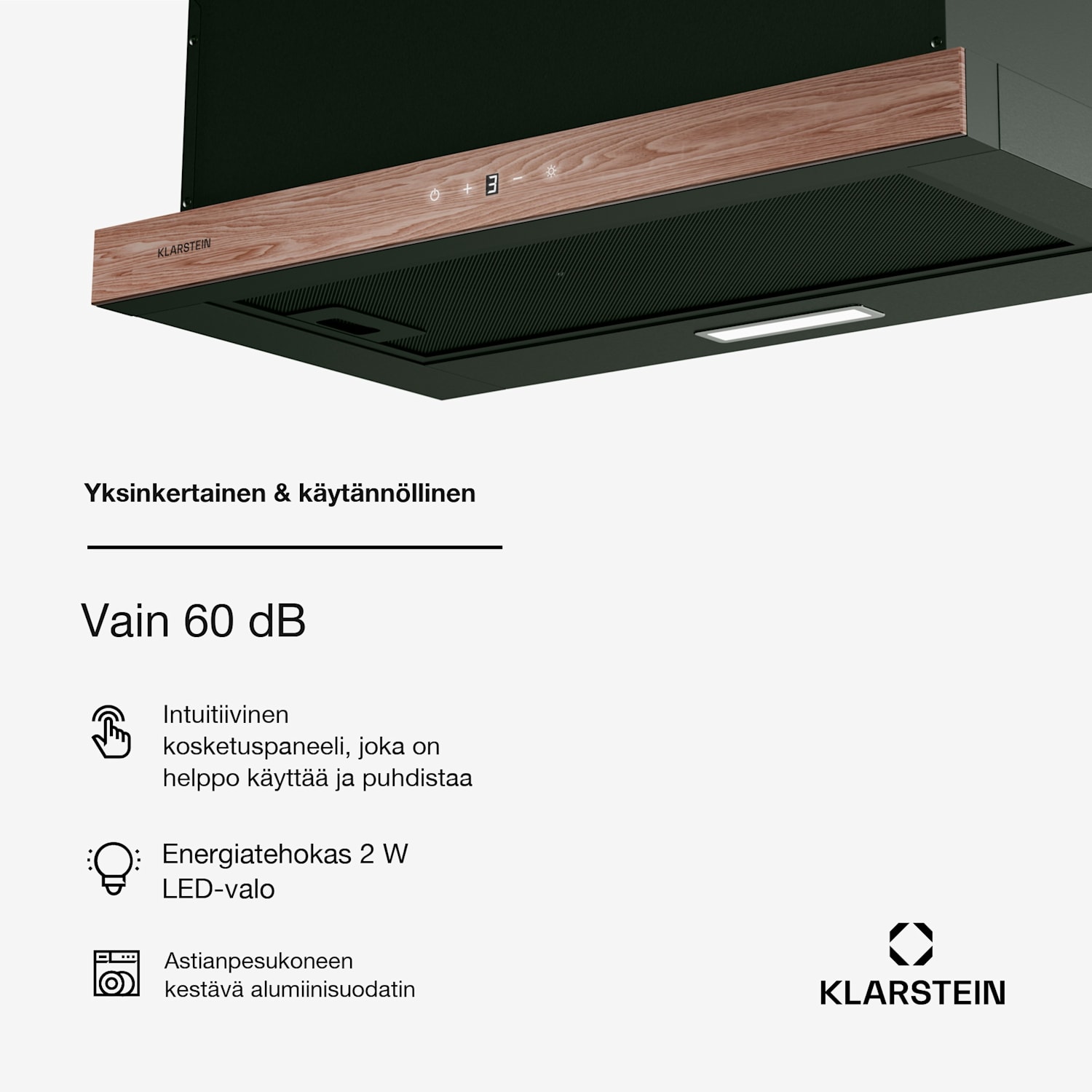 ZenFusion-liesituuletin | 323 m³/h ilmavirta | energiatehokkuusluokka A | ilmanpoisto/kiertoilma | 3 porrasta | hiljainen 60 cm | Musta