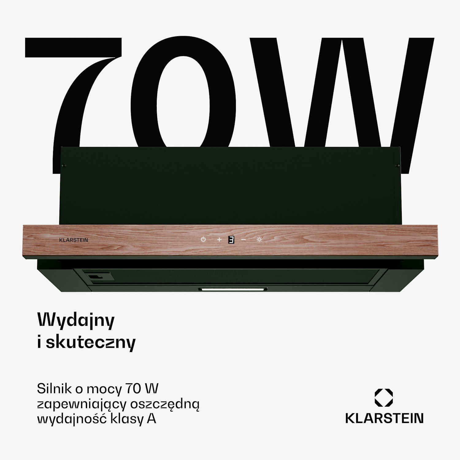 ZenFusion okap kuchenny, przepływ powietrza 400 m³/h, klasa efektywności energetycznej A, wyciąg powietrza/recyrkulacja, 3 prędkości, cichy 60 cm | Czarny