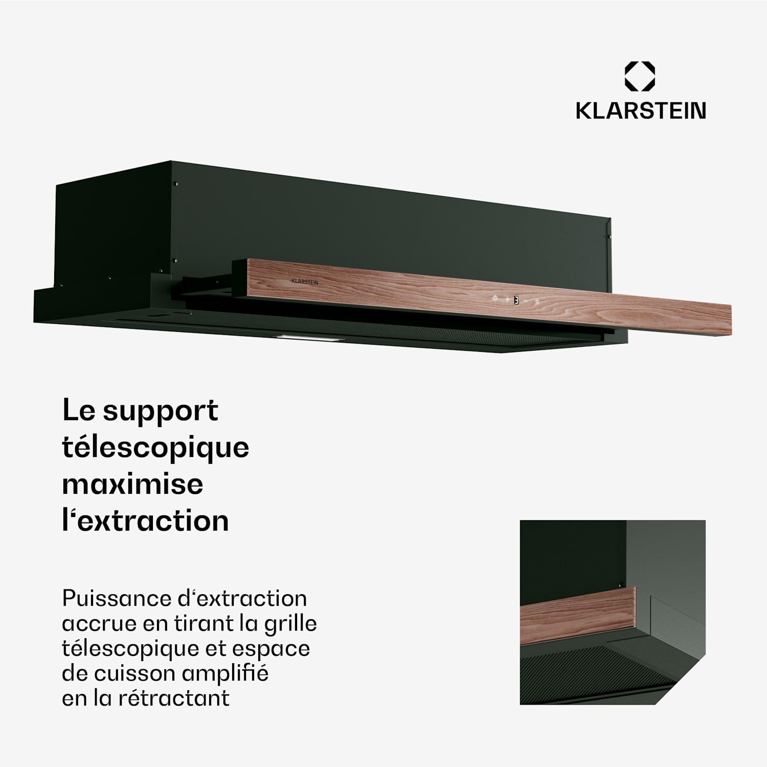 ZenFusion afzuigkap | 400 m³/h luchtdebiet | EEK A | afvoer/circulatie | 3 standen | zacht 90 cm | Zwart