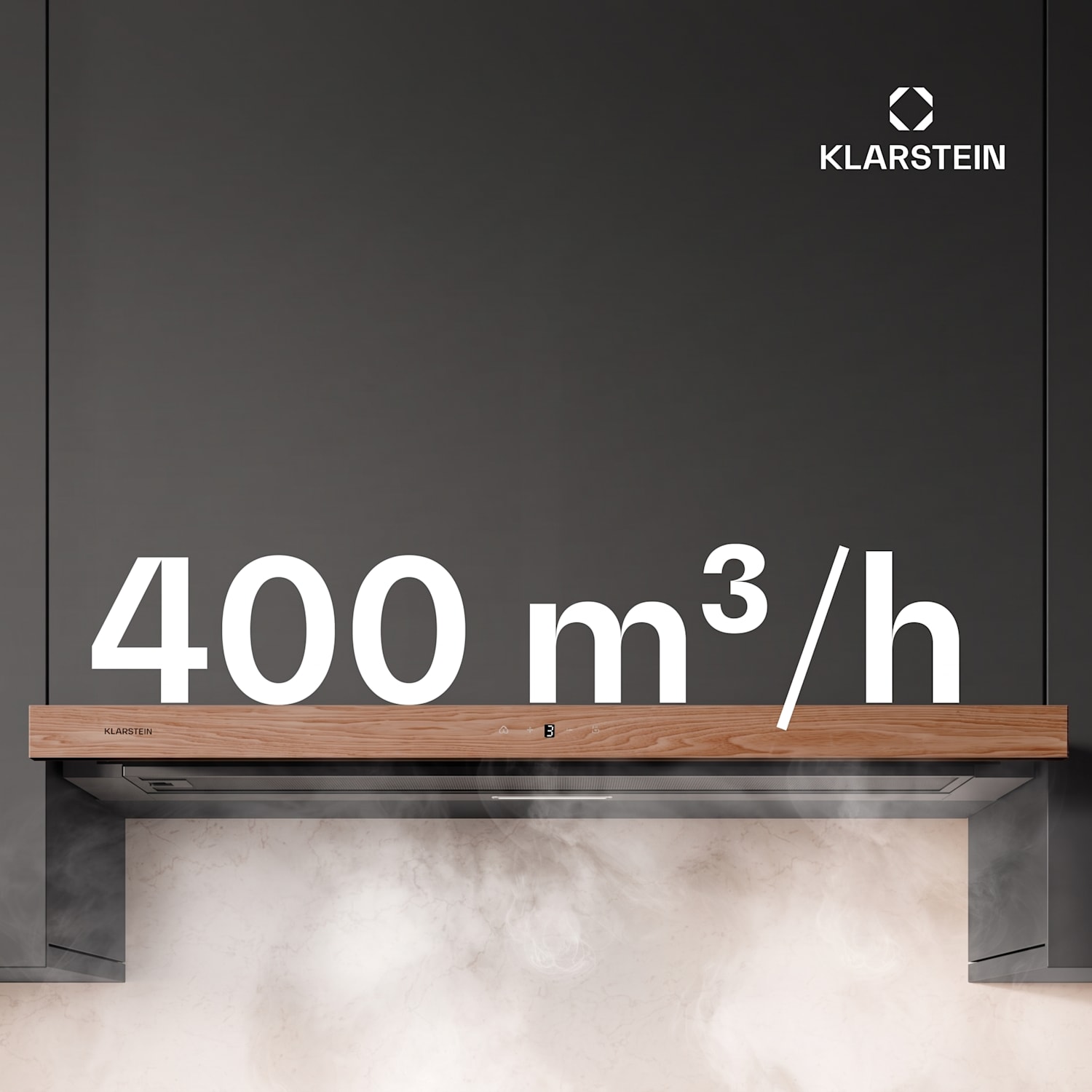 Απορροφητήρας ZenFusion, ροή αέρα 400 m³/h, EEK A, εξαγωγή/ανακυκλοφορία, 3 επίπεδα, αθόρυβο 90 εκ | Μαύρο