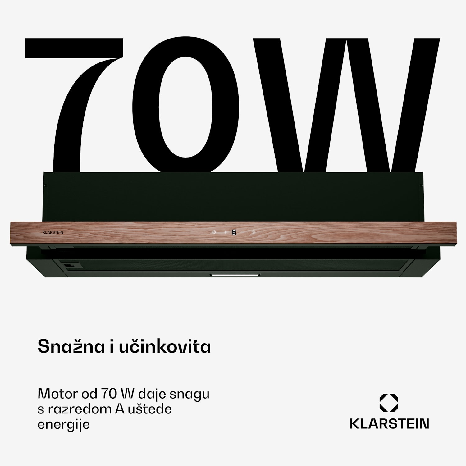ZenFusion napa, protok zraka 400 m³/h, EEK A, ekstrakcija/recirkulacija, 3 razine, tihi rad 90 cm | Crna