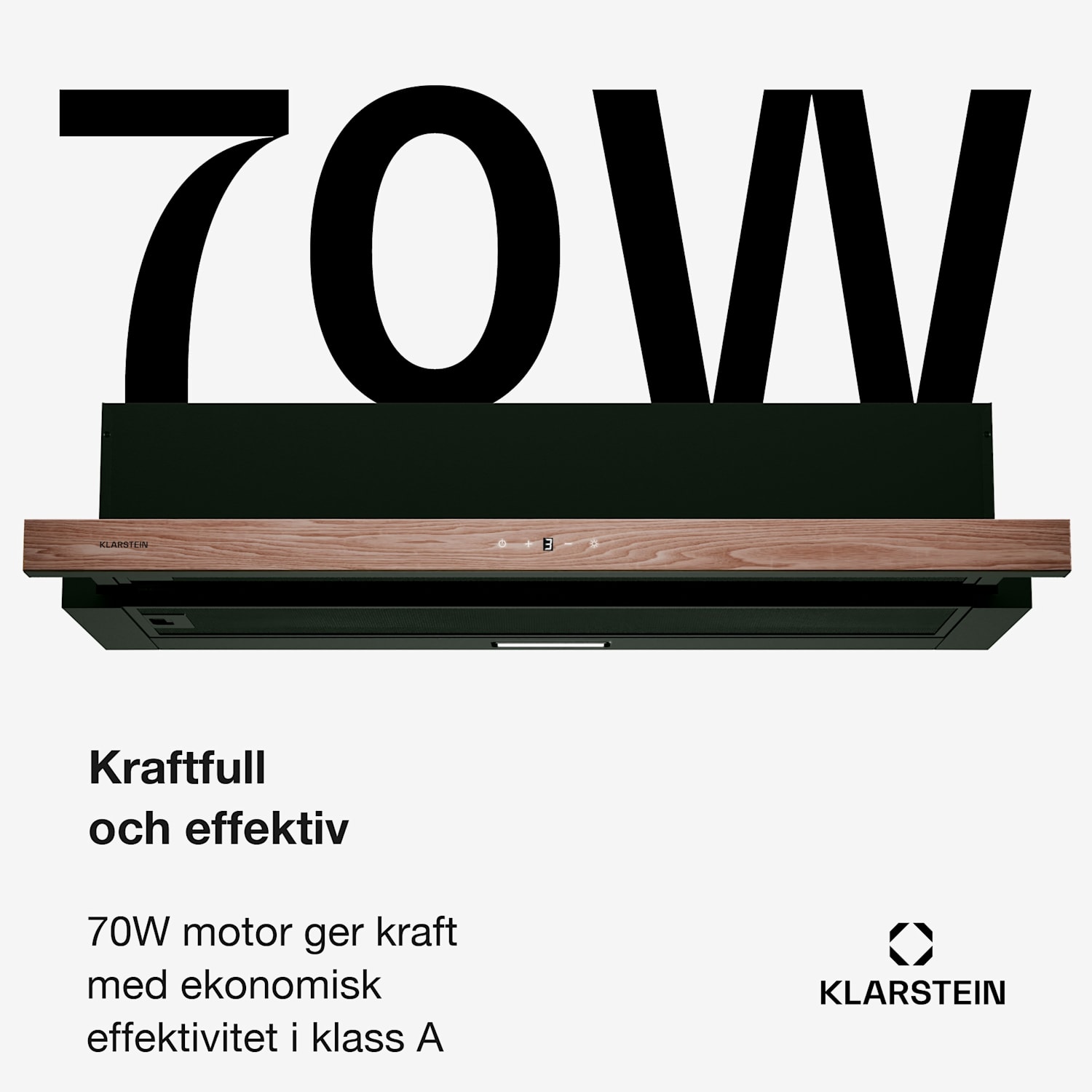 ZenFusion köksfläkt | 400 m³/h luftflöde | EEK A | Friluft/resirkulation | 3 hastighetssteg | tystgående 90 cm | Svart