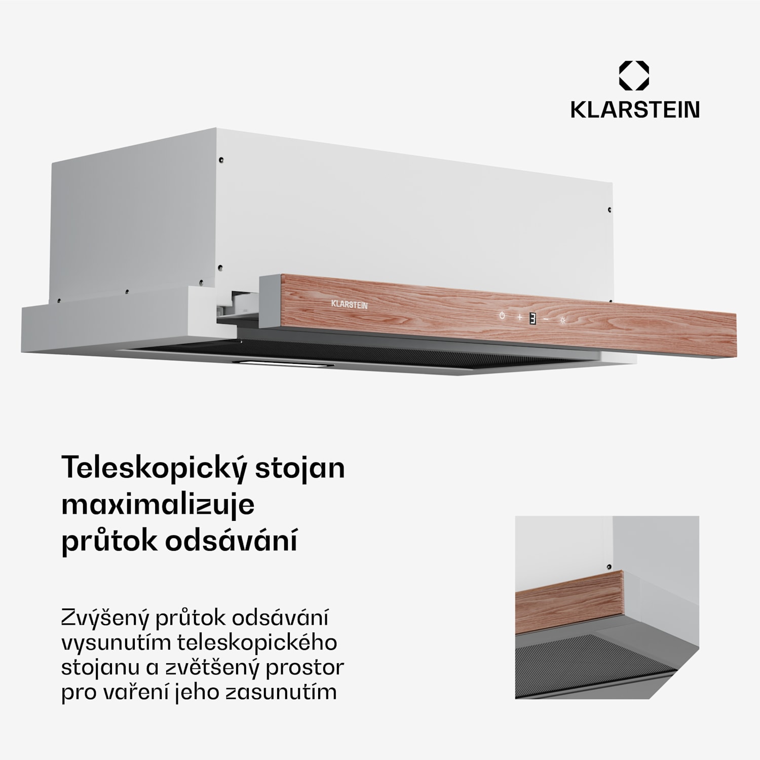 ZenFusion digestoř, průtok vzduchu 400 m³/h, EEK A, odsávání/recirkulace, 3 úrovně, tichá 60 cm | Bílá