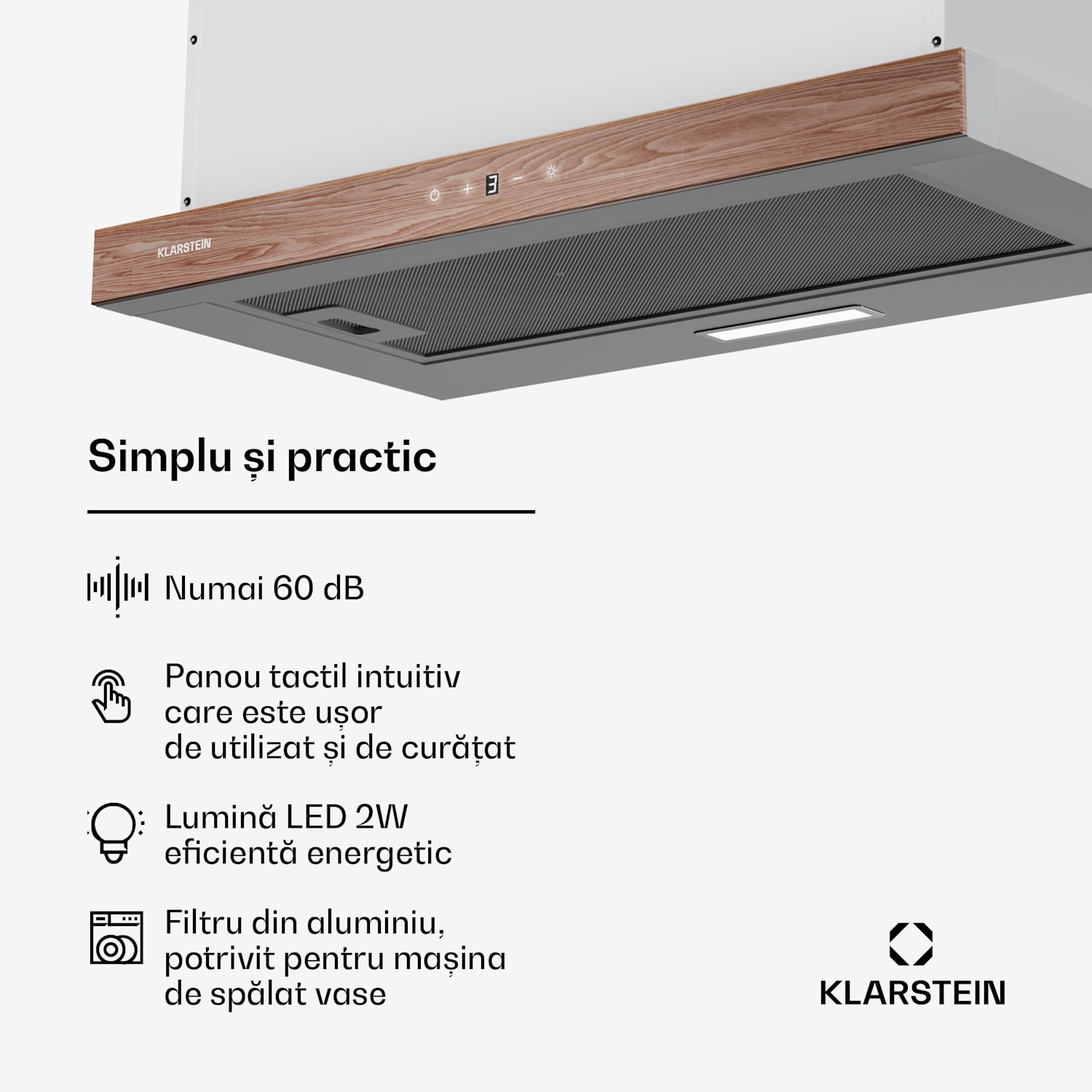 Hota ZenFusion, debit de aer 400 m³/h, EEK A, extragere/recirculare, 3 niveluri, silențioasă 