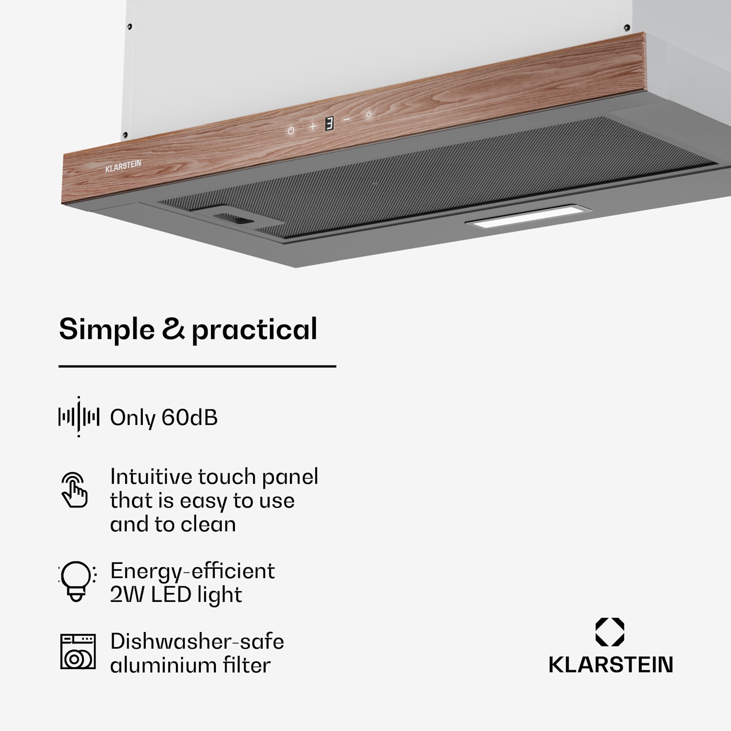 ZenFusion extractor hood | 400 m³/h air flow rate | EEC A | exhaust air/recirculation | 3 levels | quiet 60 cm | White