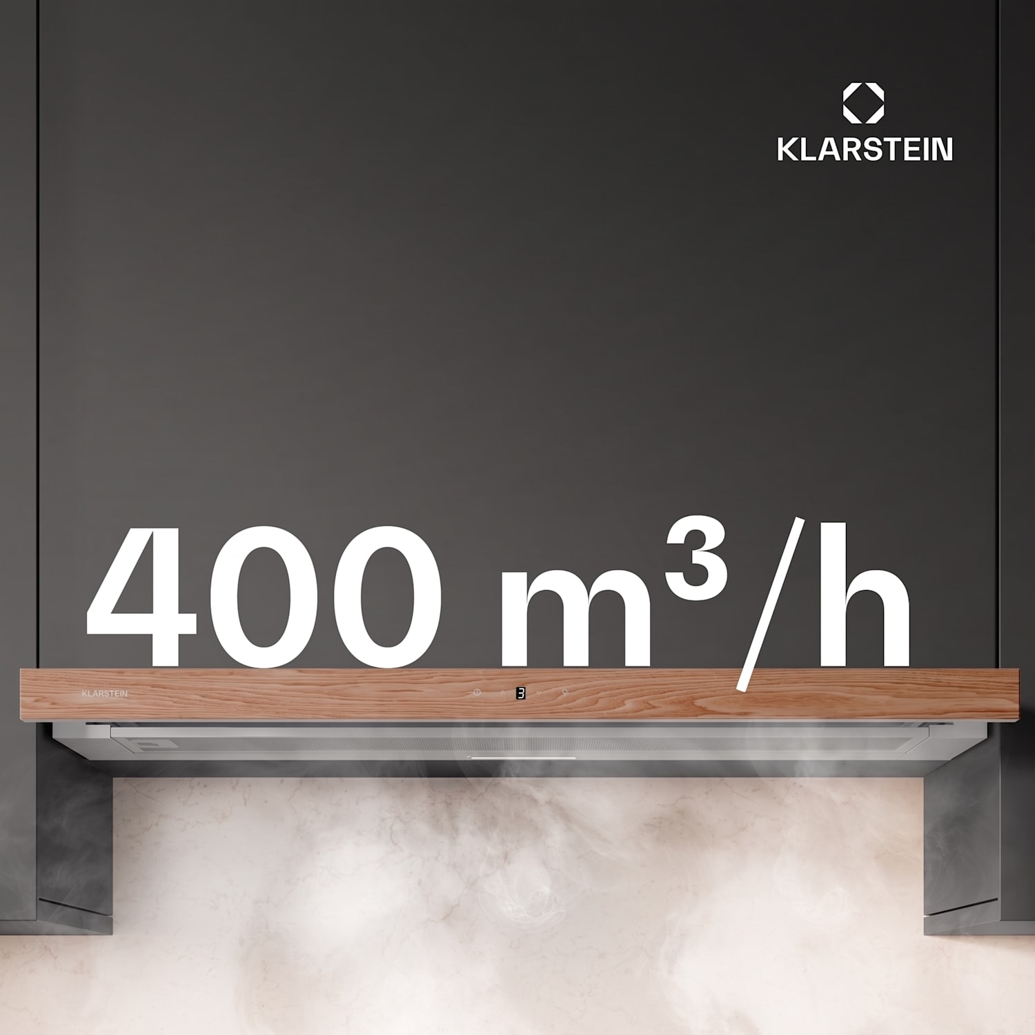 Απορροφητήρας ZenFusion, ροή αέρα 400 m³/h, EEK A, εξαγωγή/ανακυκλοφορία, 3 επίπεδα, αθόρυβος. 90 εκ | Λευκό