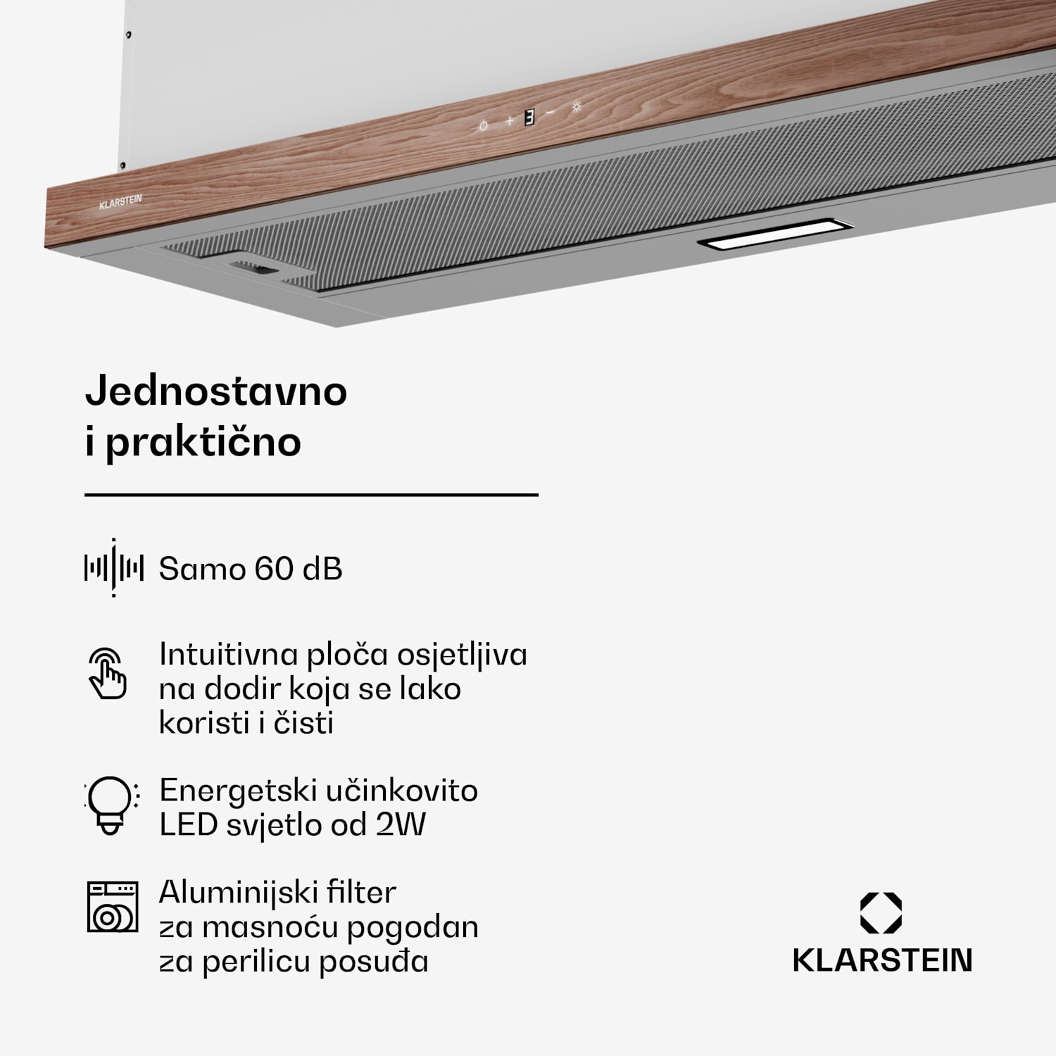 ZenFusion napa, protok zraka 400 m³/h, EEK A, ekstrakcija/recirkulacija, 3 razine, tihi rad 
