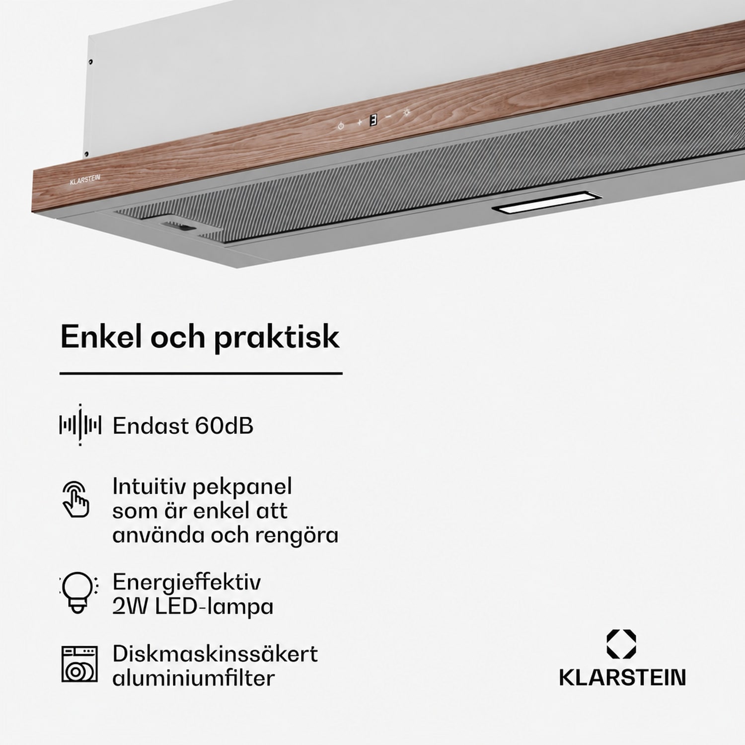 ZenFusion köksfläkt | 400 m³/h luftflöde | EEK A | Friluft/resirkulation | 3 hastighetssteg | tystgående 90 cm | Vit