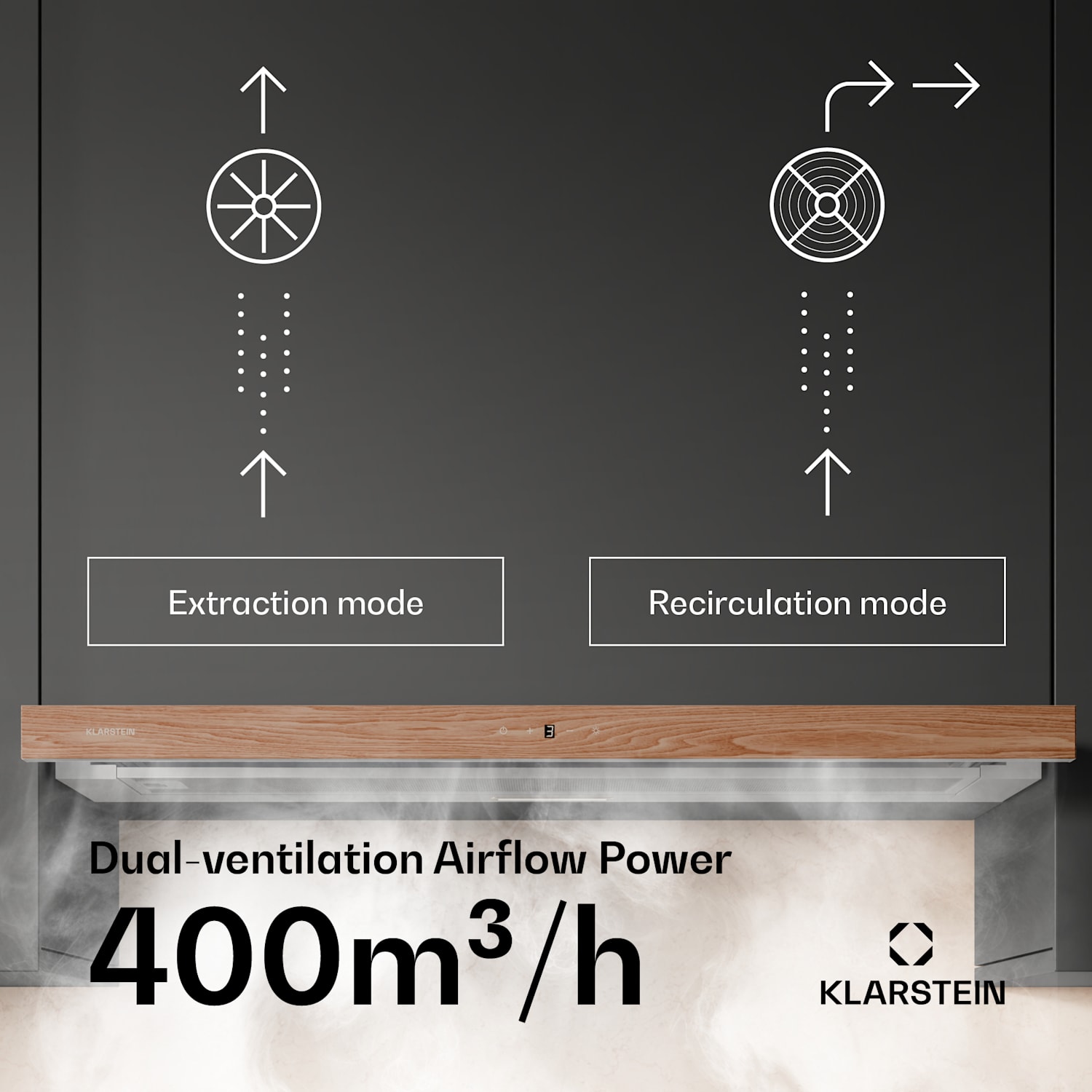 ZenFusion-liesituuletin | 400 m³/h ilmavirta | energiatehokkuusluokka A | ilmanpoisto/kiertoilma | 3 porrasta | hiljainen 90 cm | Valkoinen