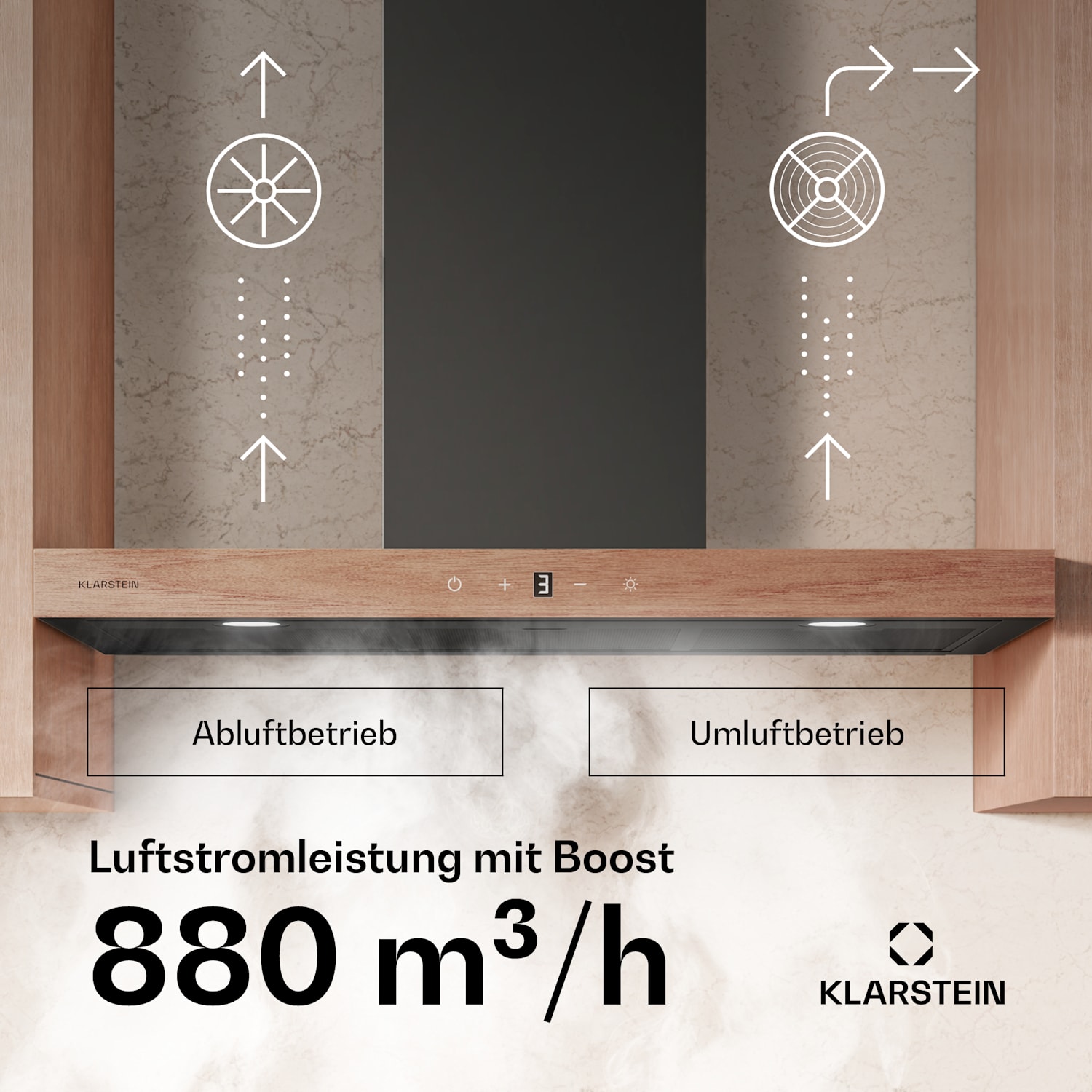 ZenFusion T Dunstabzugshaube | 881,6 m³/h | A++ | 210 W DC | 47 dB | Abluft/Umluft 90 cm | Schwarz