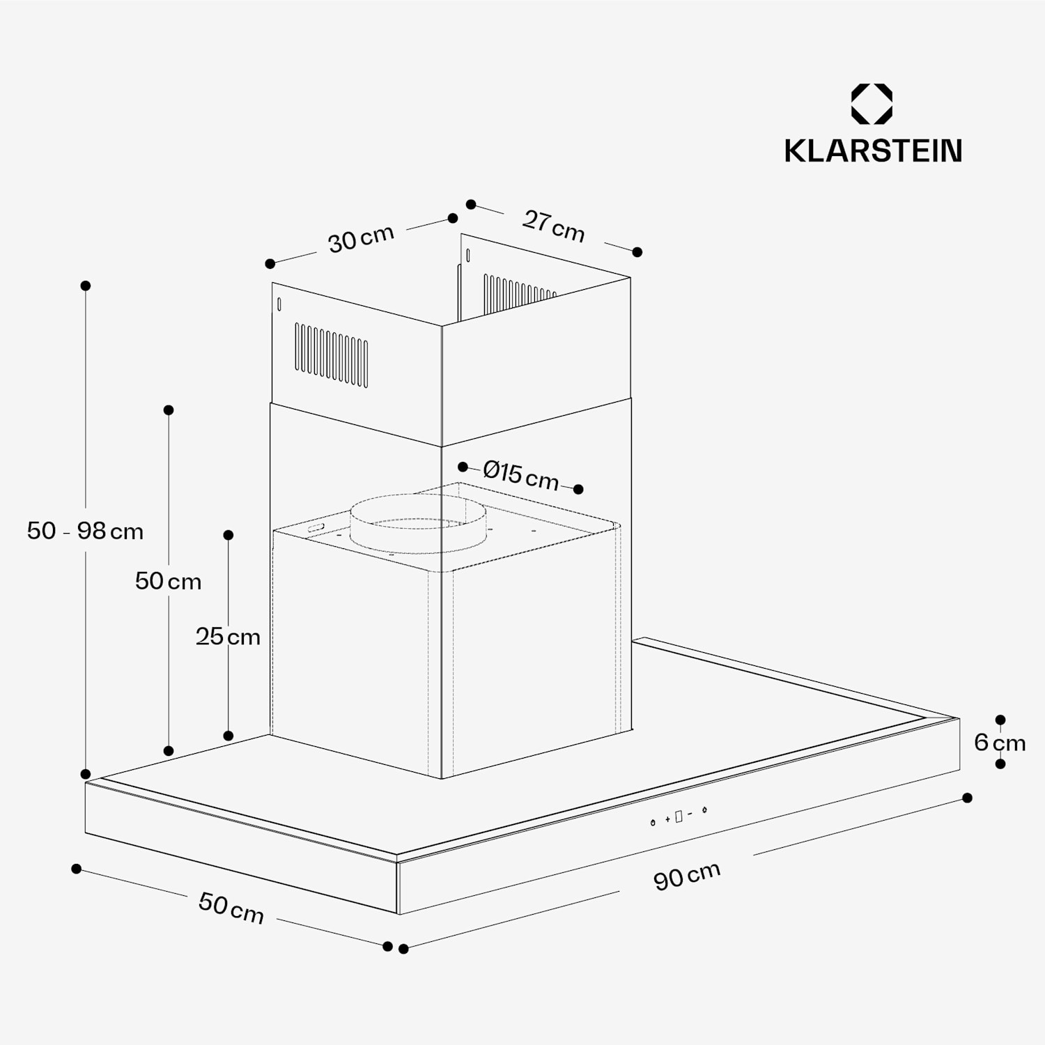 ZenFusion T afzuigkap | 881,6 m³/h | A++ | 210 W DC | 47 dB | afvoerlucht/recirculatie 