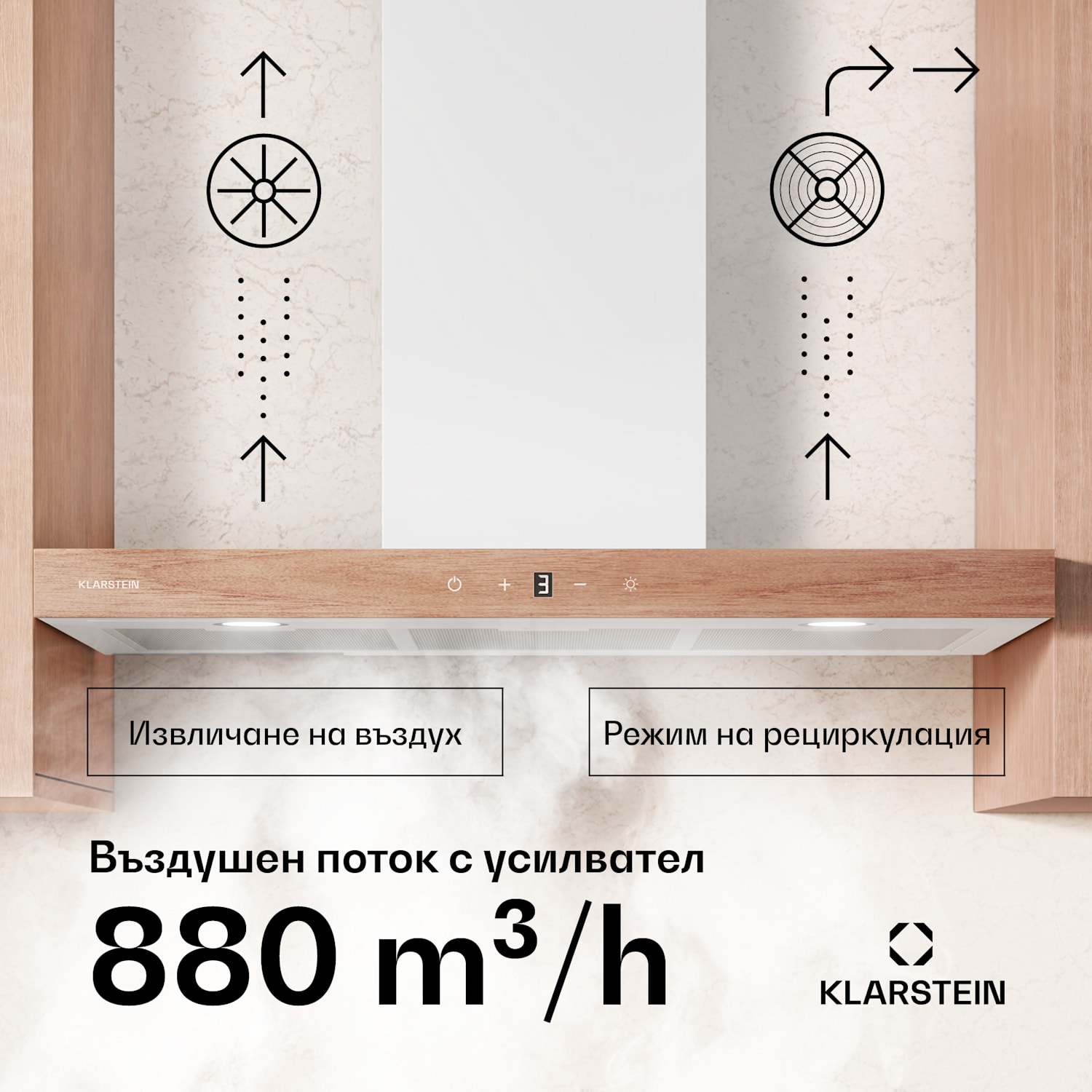 ZenFusion T абсорбатор, 881,6 м³/ч, A++, 210 W DC, 47 dB, всмукване/рециркуалция 90 cm | Бял