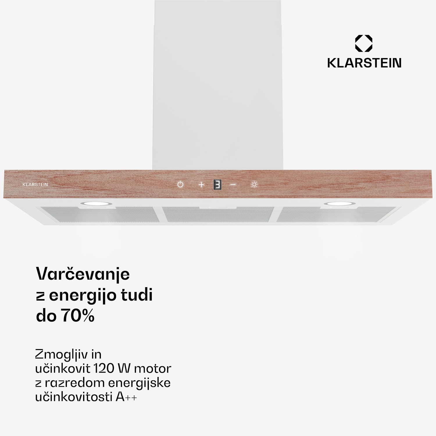 ZenFusion T kuhinjska napa, 881,6 m³/h, A++, 210 W DC, 47 dB 90 cm | Bela