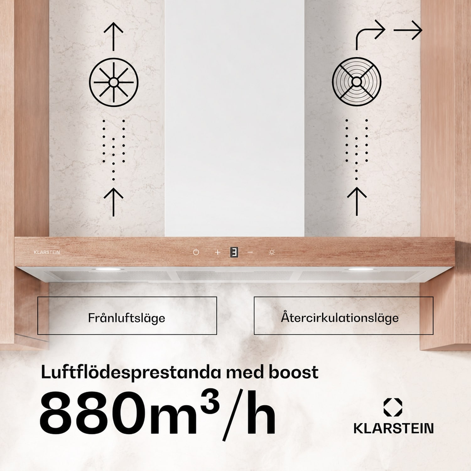 ZenFusion T köksfläkt | 881,6 m³/h | A++ | 210 W DC | 47 dB | frånlufts-/cirkulationsdrift 