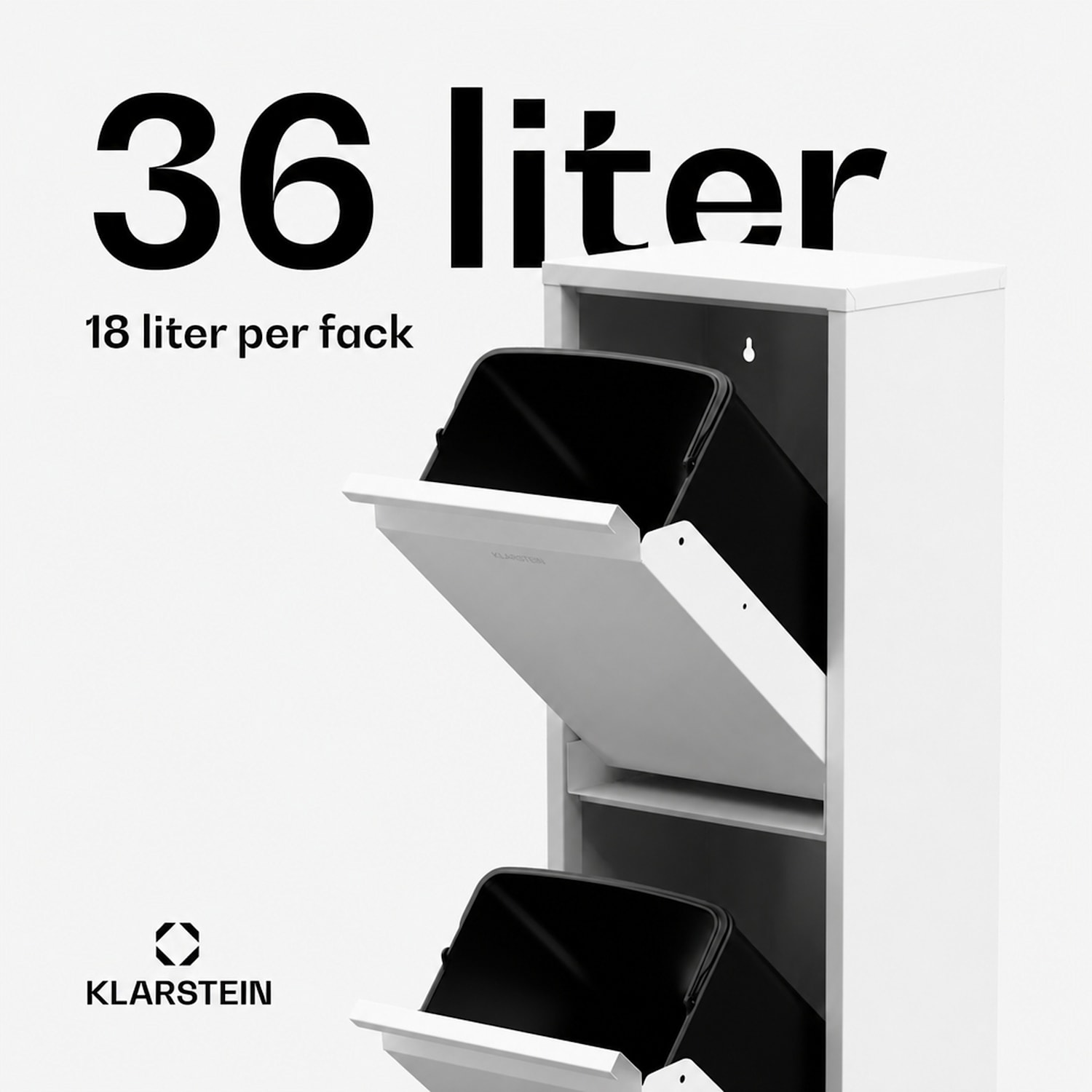 Ordnungshüter 2 kökssoptunna 36 liter 36 l | Vit