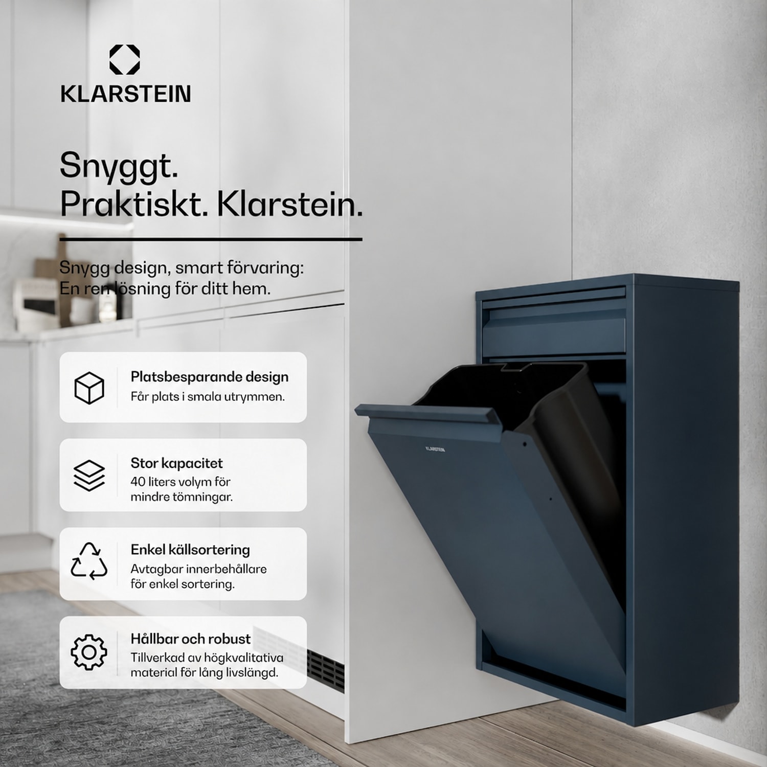 Ordnungshüter köksavfallskärl 50 liter med utdragbar låda 50 l | Antracit