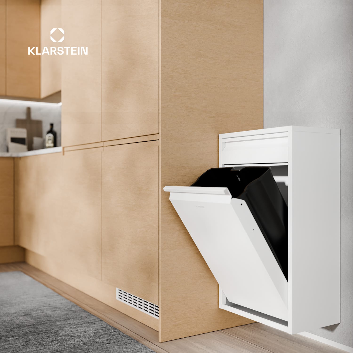 Ordnungshüter Кош за кухненски отпадъци 50  литра с чекмедже 50 литра | Бял