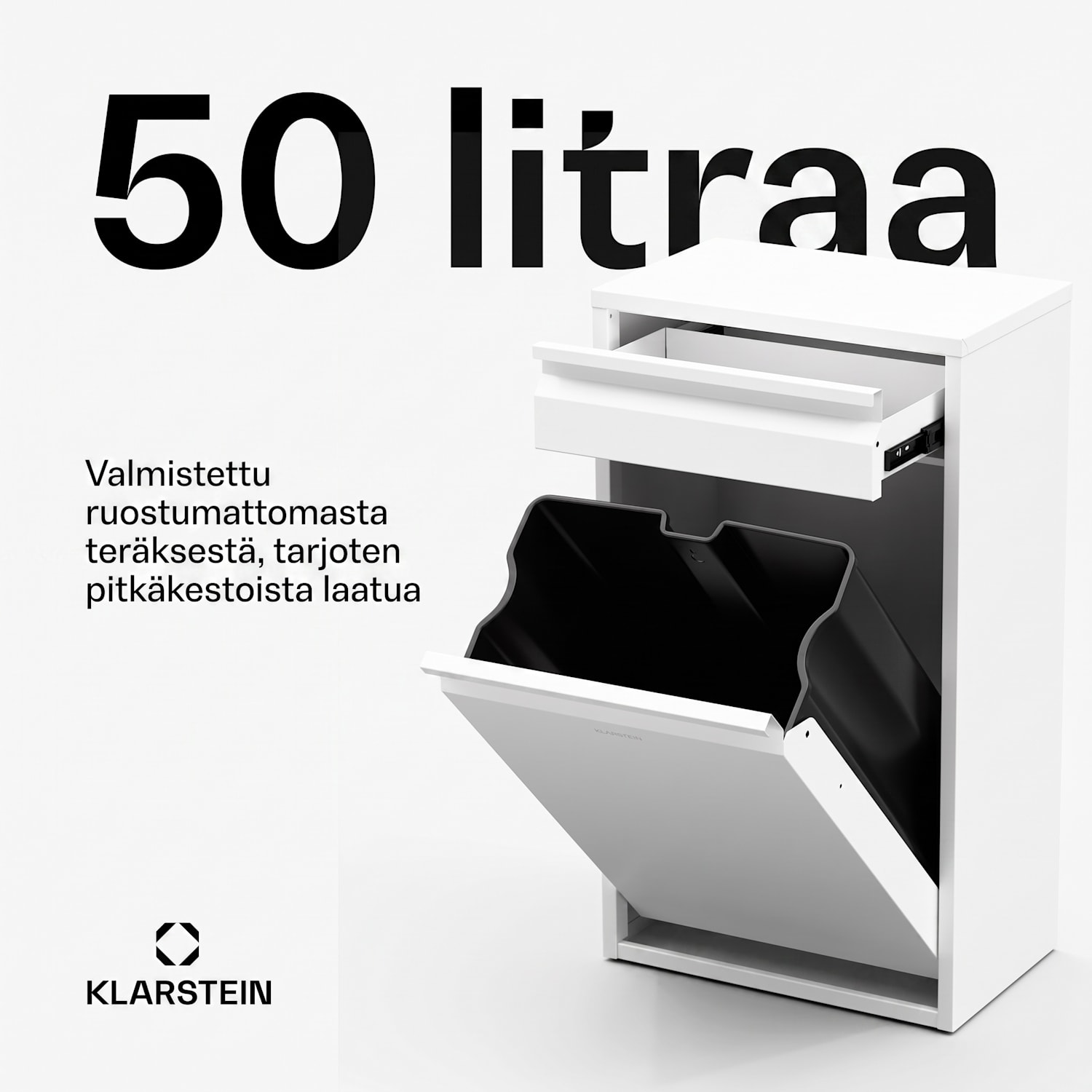 Ordnungshüter roska-astia 50 l vetolaatikolla 50 l | Valkoinen