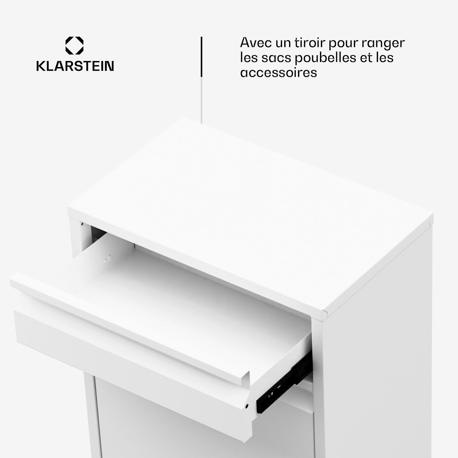 Ordnungshüter Poubelle de cuisine 50 L avec tiroir 50 L | Blanc