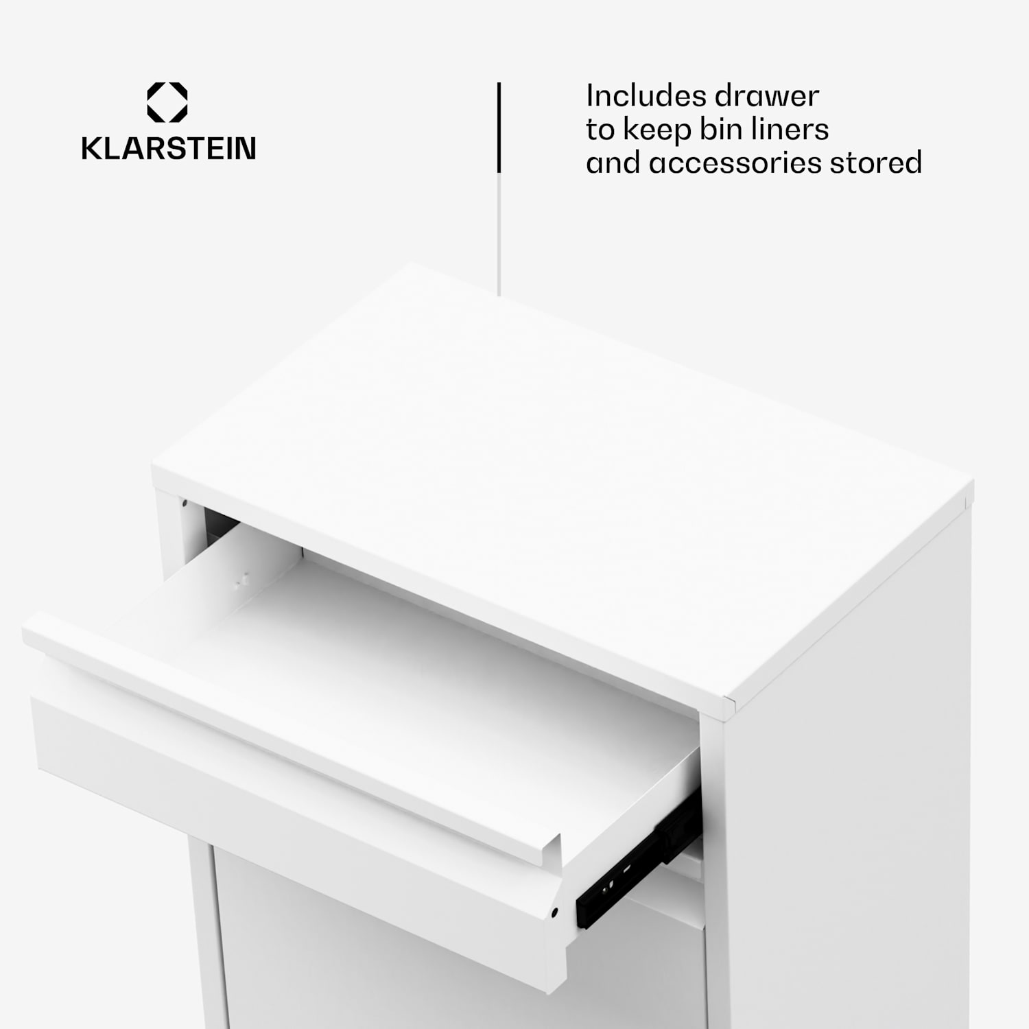 Balde do lixo de cozinha Ordnungshüter 50L com gaveta 50 L | Branco