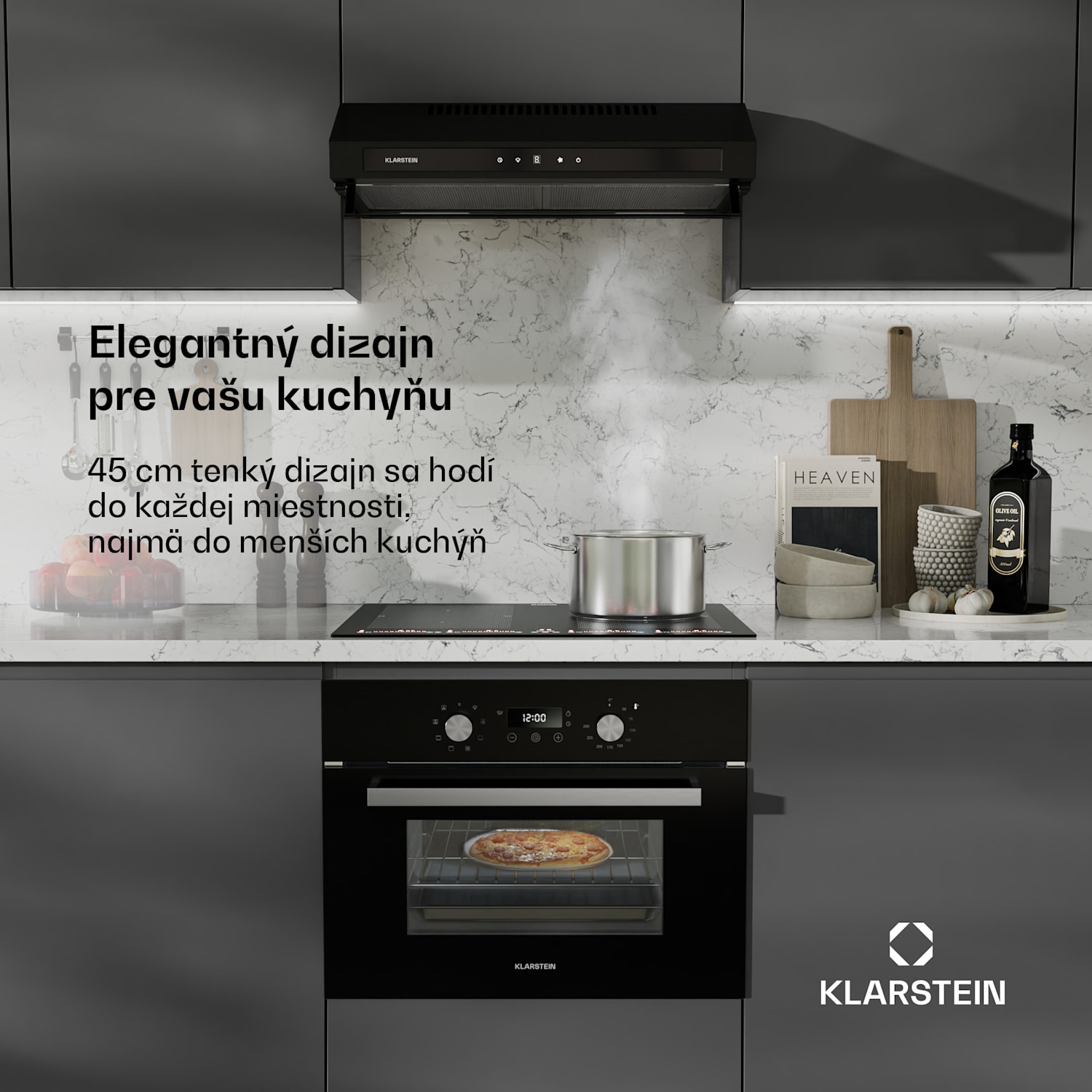 SpaceSmart Kompaktná vstavaná rúra Čierna