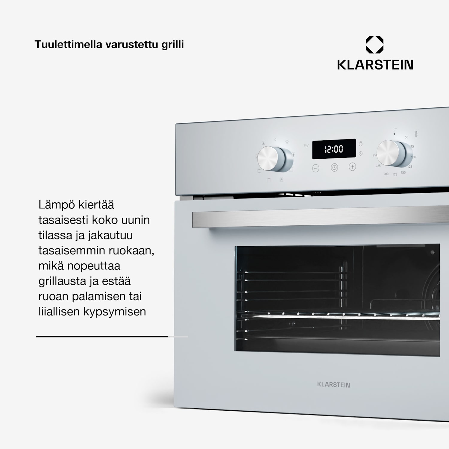 SpaceSmart upotettu uuni | Kompakti | 45 cm | 41 litraa | 8 toimintoa Valkoinen