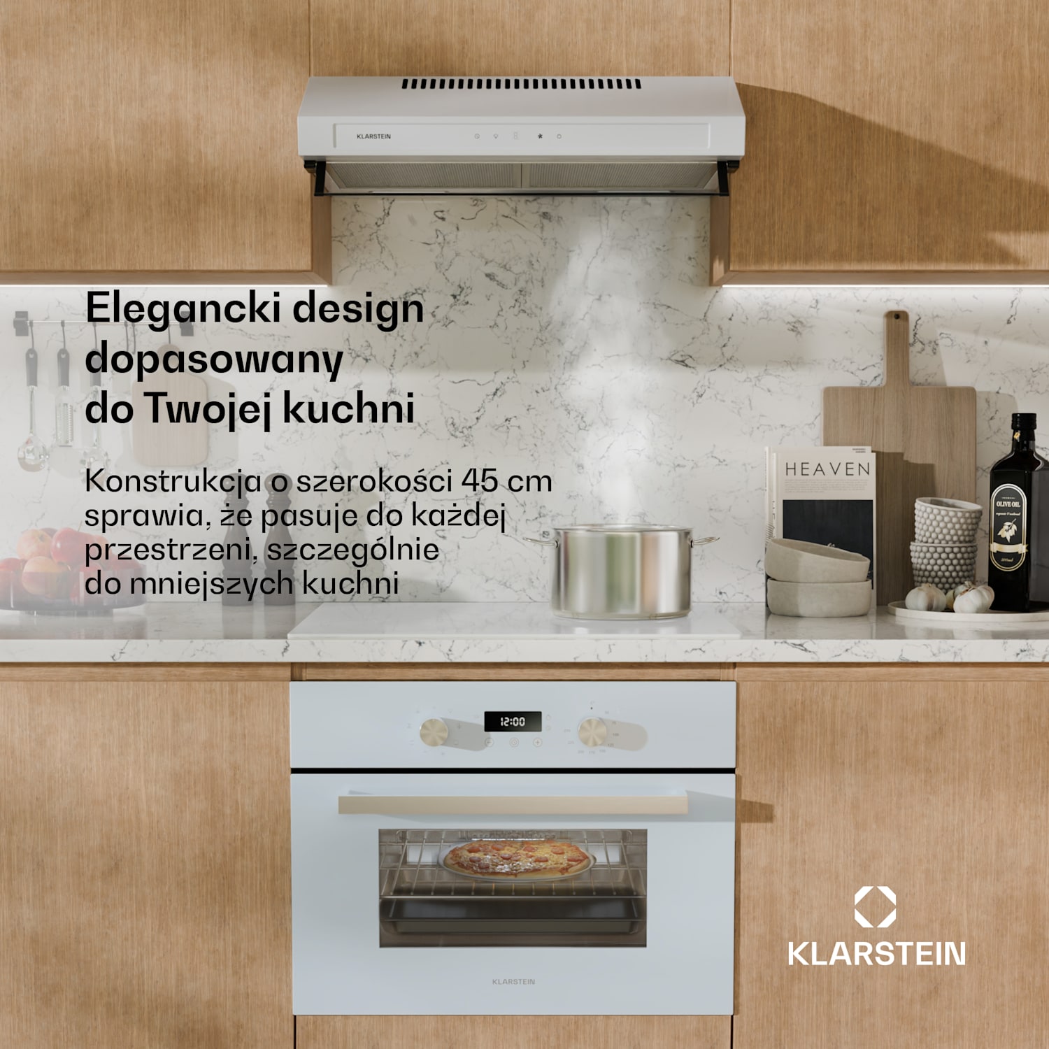 SpaceSmart kompaktowy piekarnik do zabudowy Biały