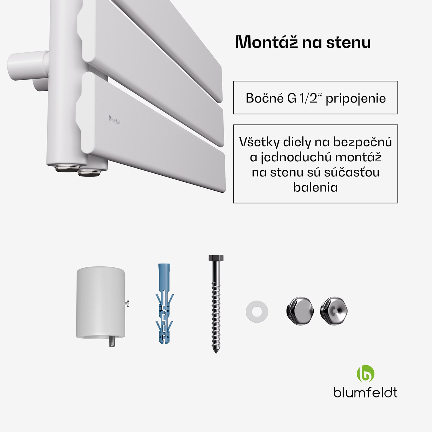 Fairmont radiátor, 60 x 160 cm, nástenný, moderný dizajn, teplovodný 60 x 160 cm | Biela