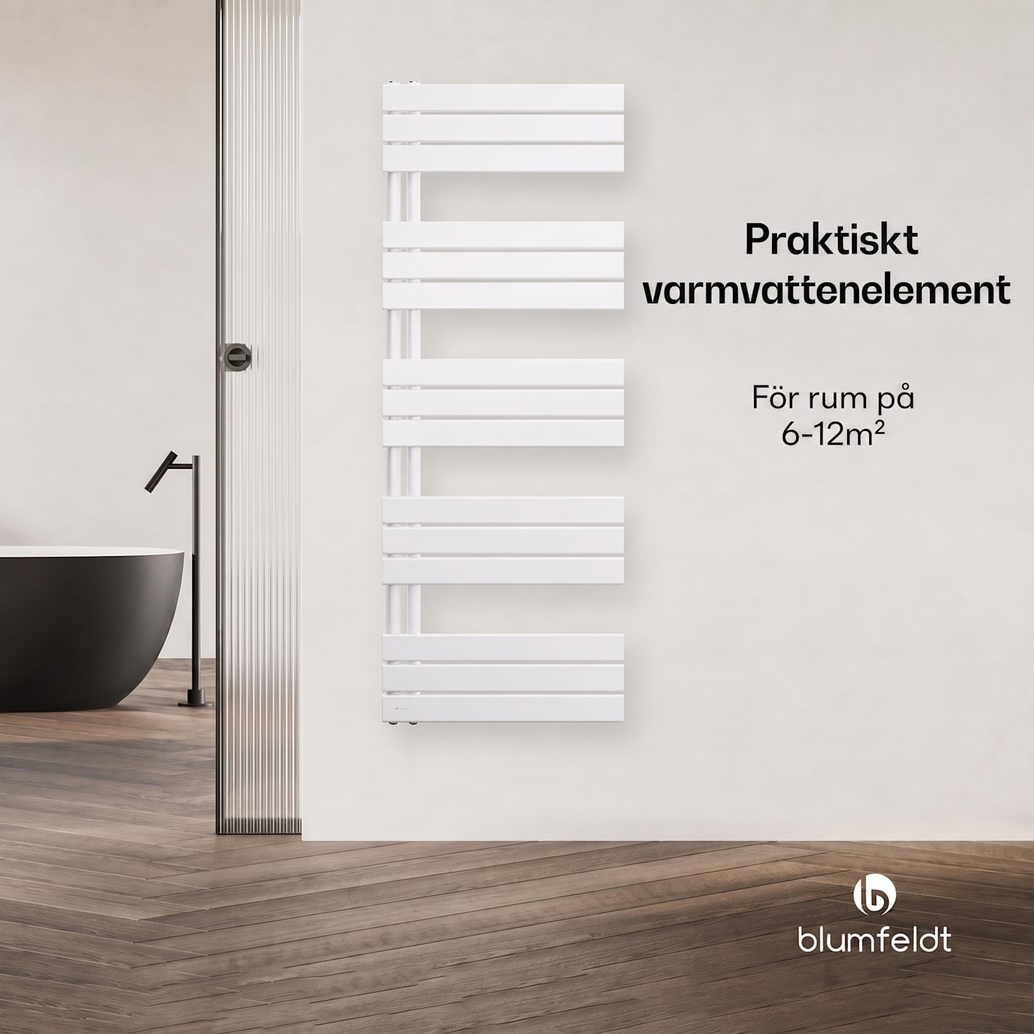 Fairmont radiator | 60 x 160 cm | Väggmontering | Modern design | Varmvattenstyrd 60 x 160 cm | Vit