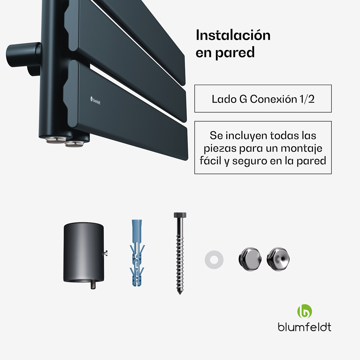 Fairmont Radiador | 60 × 160 cm | Montaje en pared | Diseño moderno | Funcionamiento con agua caliente 60 x 160 cm | Antracita
