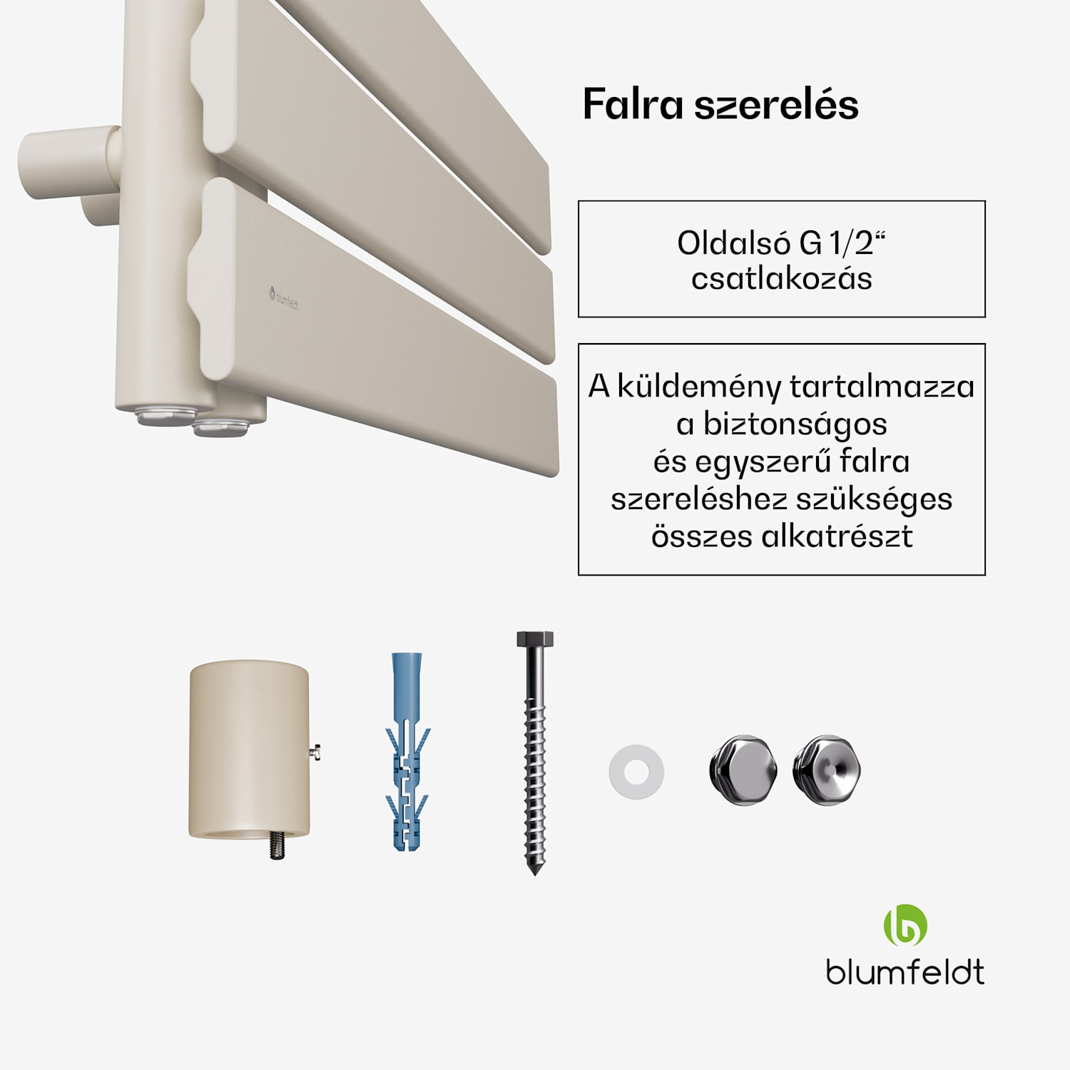Fairmont radiátor, 60 x 160 cm, falra szerelhető, modern kivitel, meleg víz 60 x 160 cm | Homok