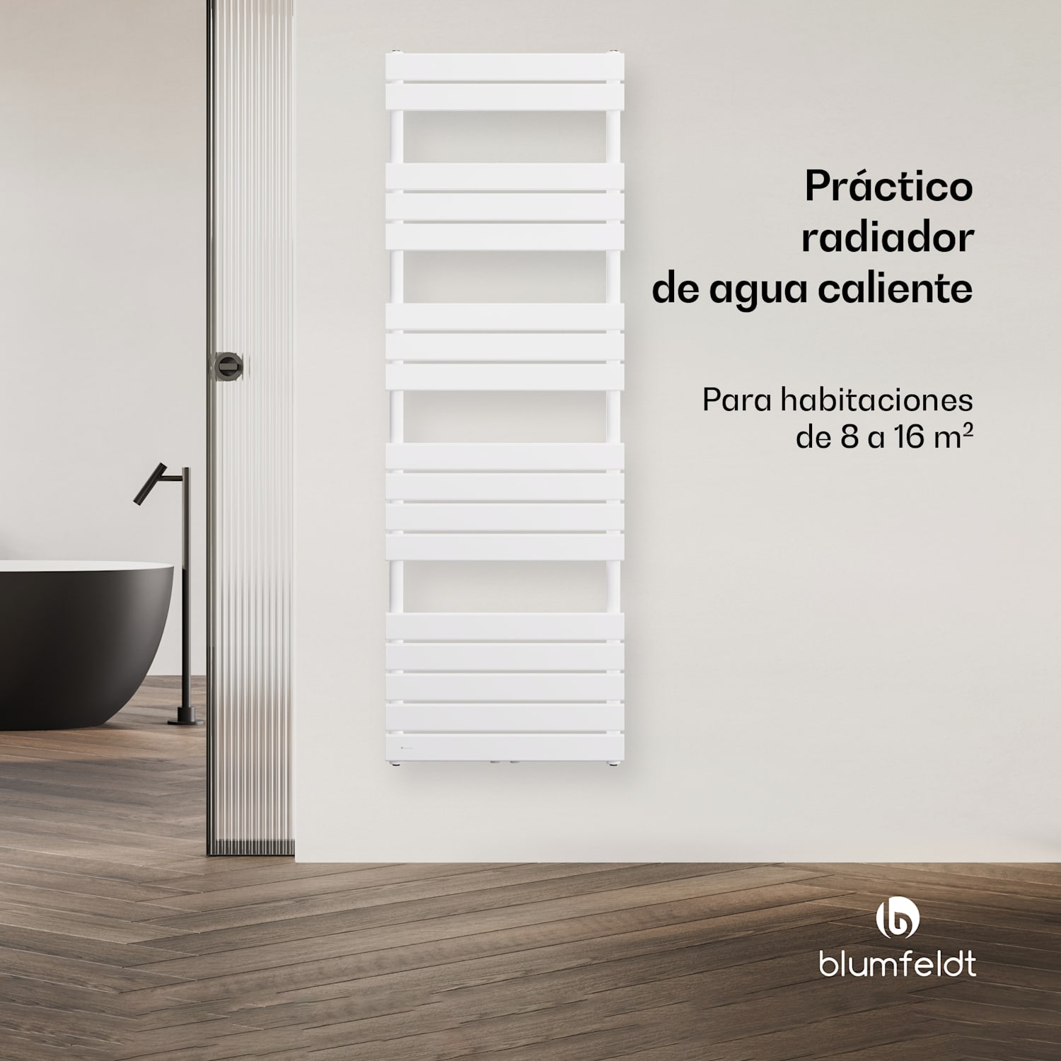 Fairmont Radiador | 60 × 180 cm | Montaje en pared | Diseño moderno | Funcionamiento con agua caliente 60 x 180 cm | Blanco