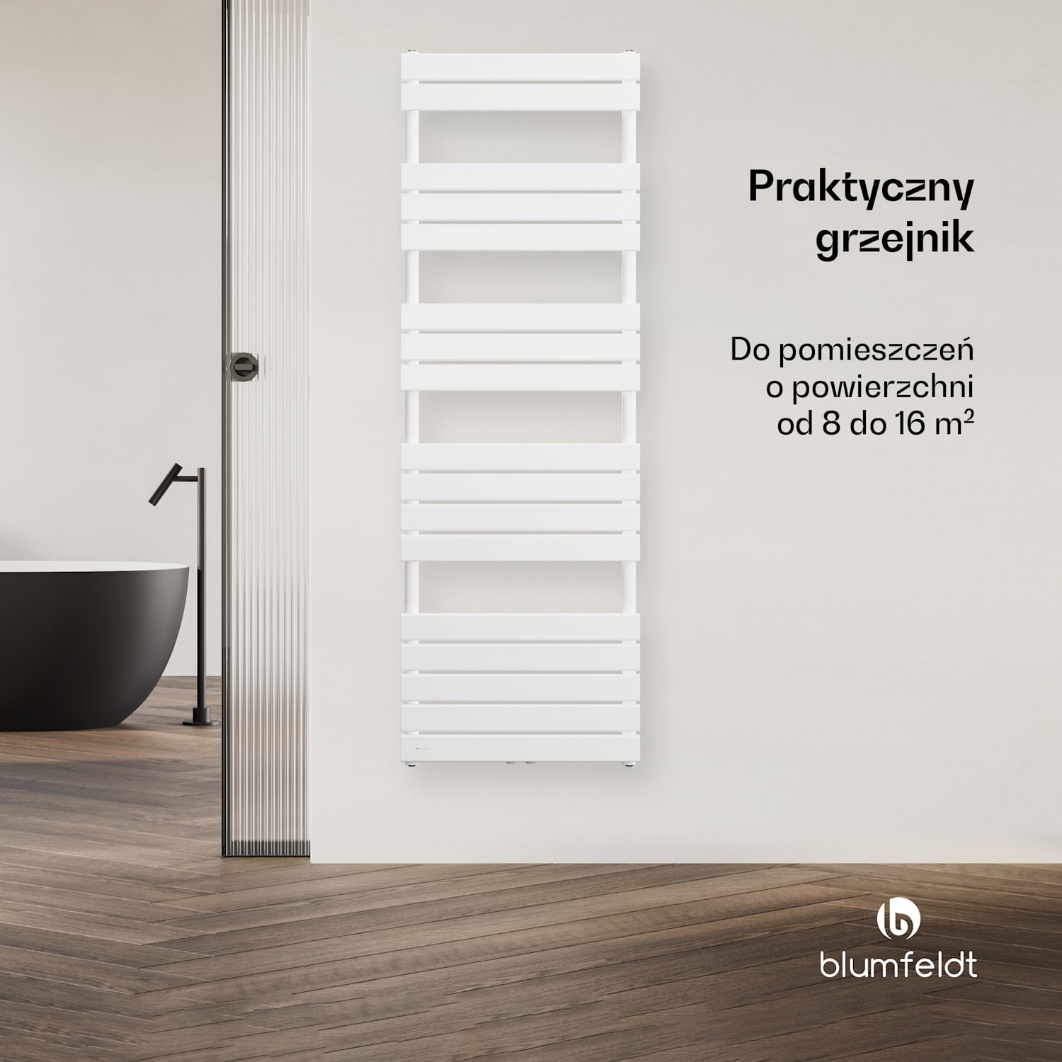 Fairmont grzejnik, 60 x 180 cm, ścienny, nowoczesny design, gorąca woda 60 x 180 cm | Biały