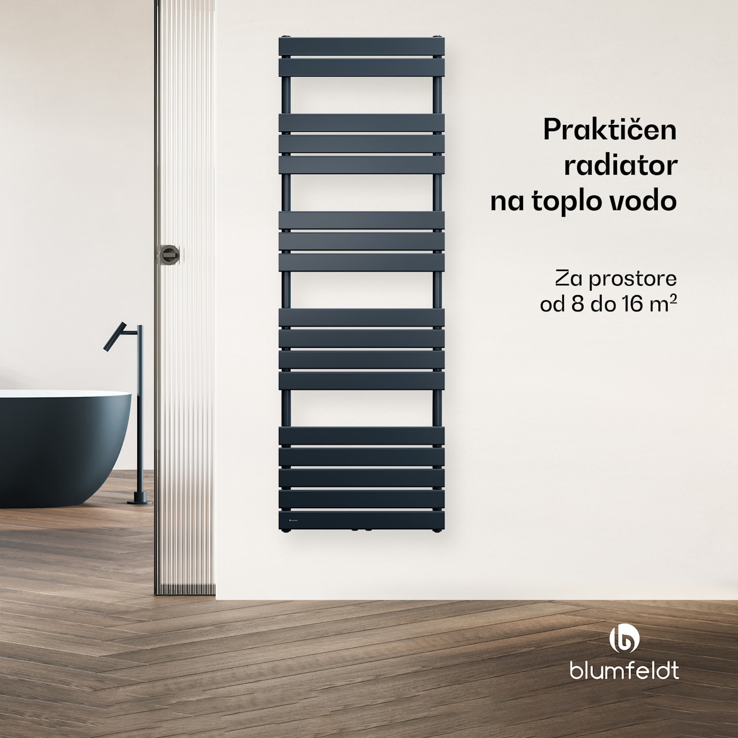 Fairmont Radiator, 60 x 180 cm, stenska namestitev, sodoben dizajn, topla voda 60 x 180 cm | Antracit
