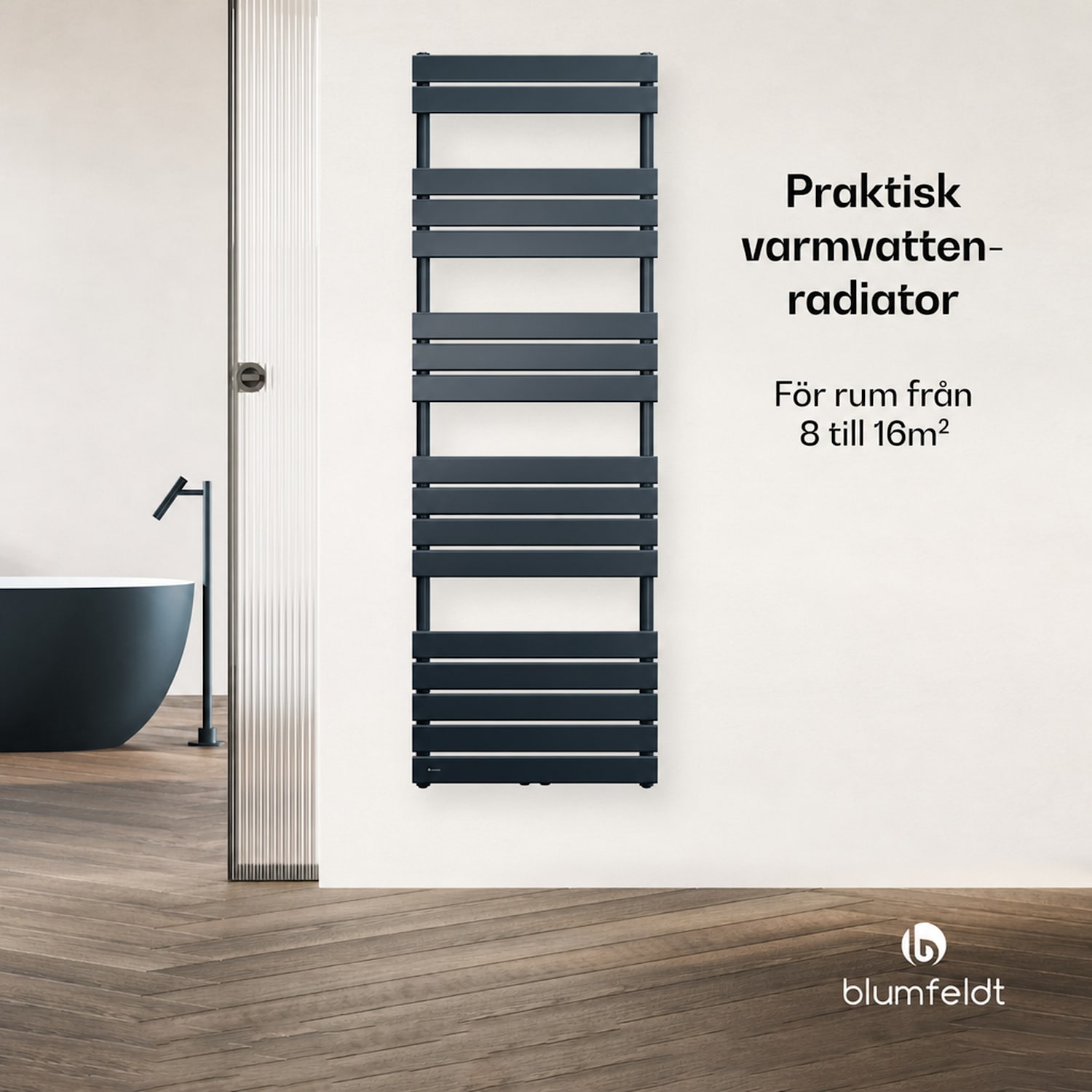 Fairmont radiator | 60 x 180 cm | Väggmontering | Modern design | Varmvattendrift 60 x 180 cm | Antracit