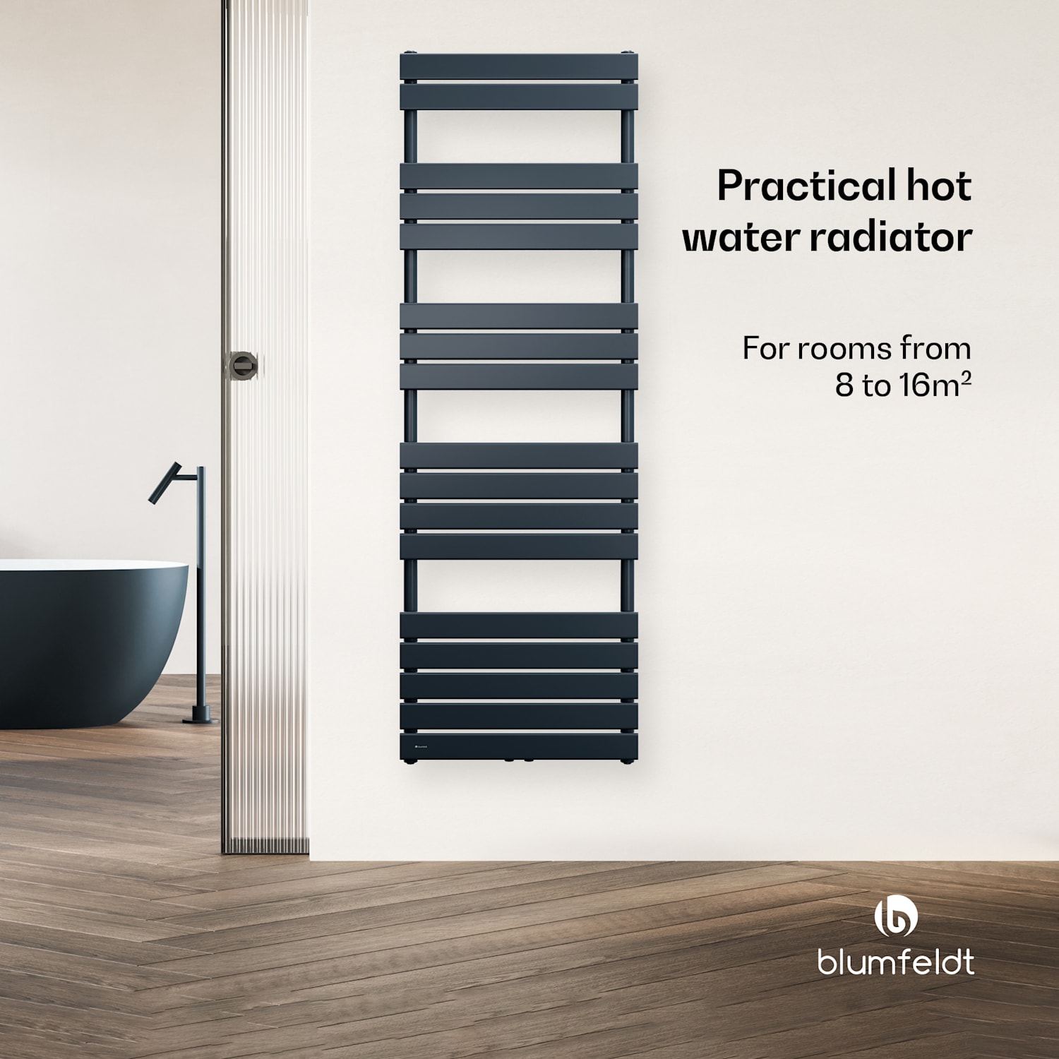 Aquecedor Fairmont | 60 x 180 cm | montagem na parede | design moderno | funcionamento com água quente 60 x 180 cm | Antracite