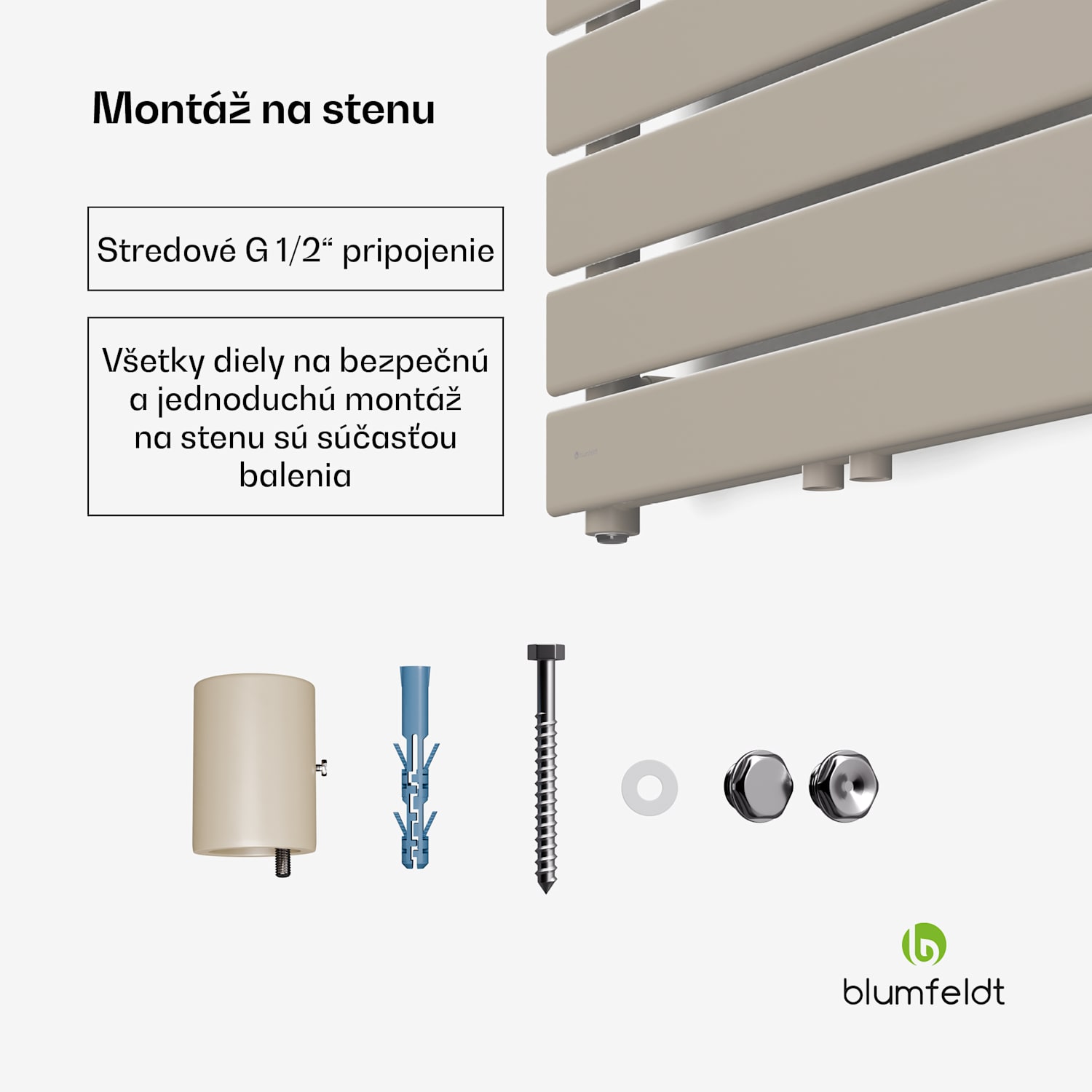 Fairmont radiátor, 60 x 180 cm, nástenný, moderný dizajn, teplovodný 60 x 180 cm | Piesok