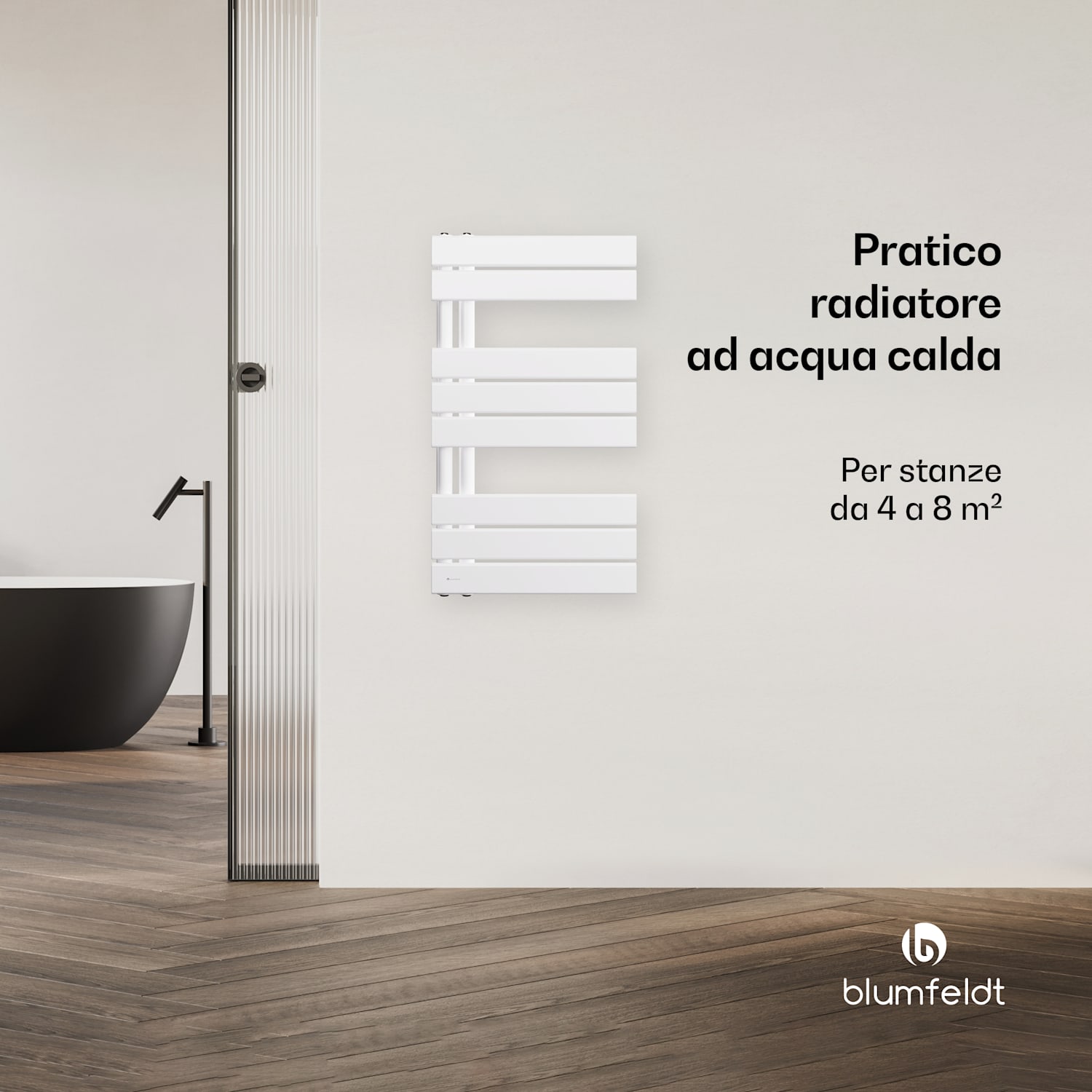Fairmont Radiatore | 45 x 80 cm | Montaggio a parete | Design moderno | Funzionamento ad acqua calda 45 x 80 cm | Bianco